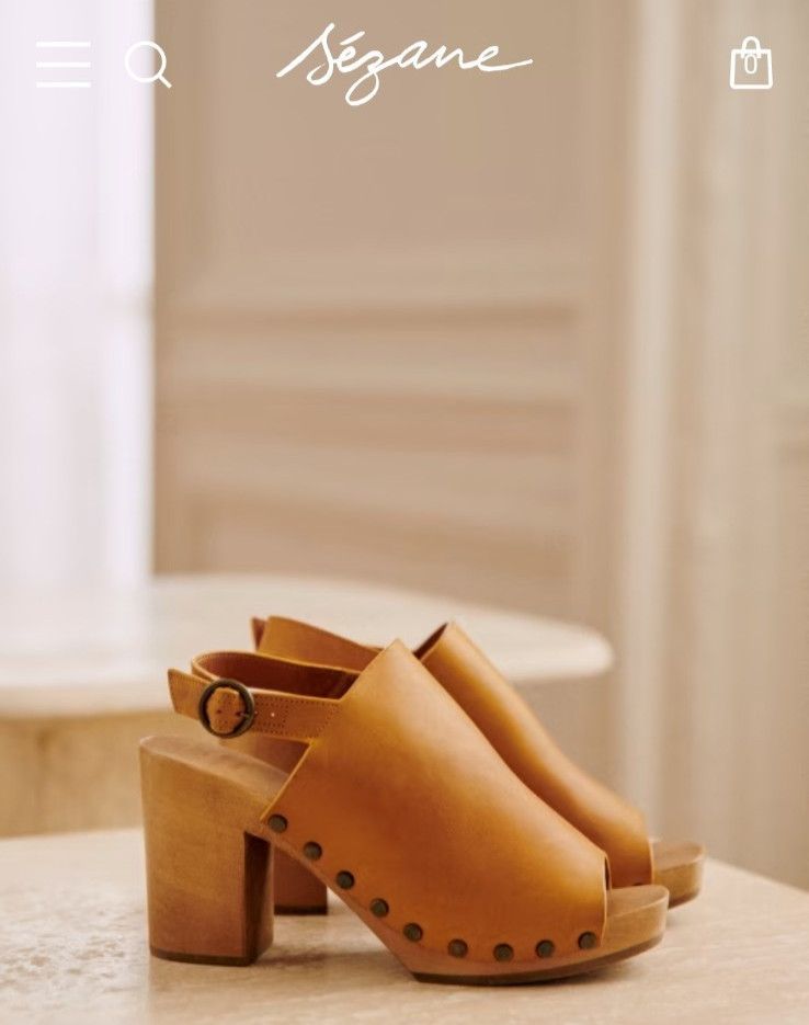 Sezane Sezane Dakota High Clogs Terracotta Wooden Buckle Chunky Size US 8 / IT 38 - 13 Thumbnail