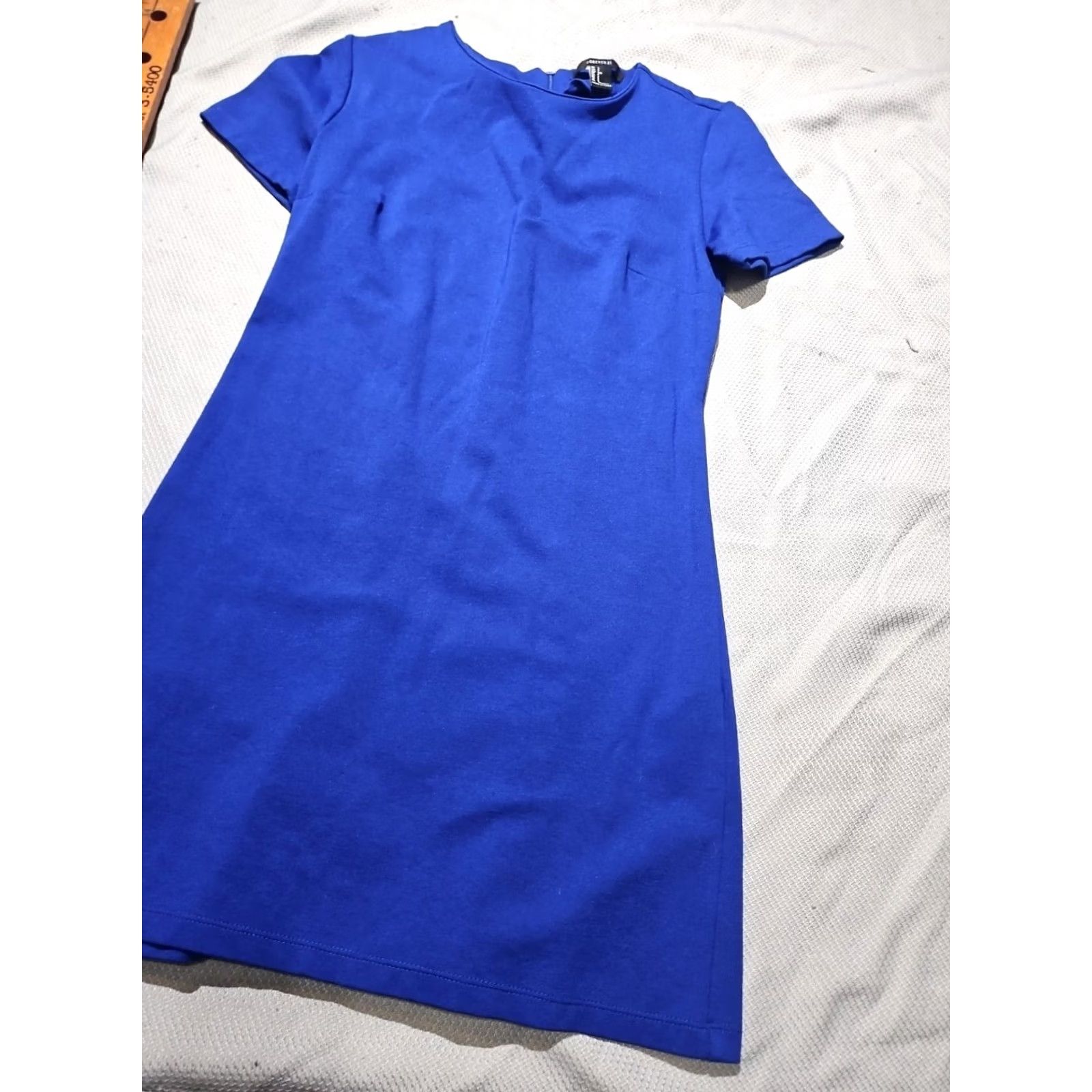 Forever 21 FOREVER 21 Dress Womens S Blue Zip Sheath Casual Career Preppy Minimalist Size S / US 4 / IT 40 - 5 Thumbnail