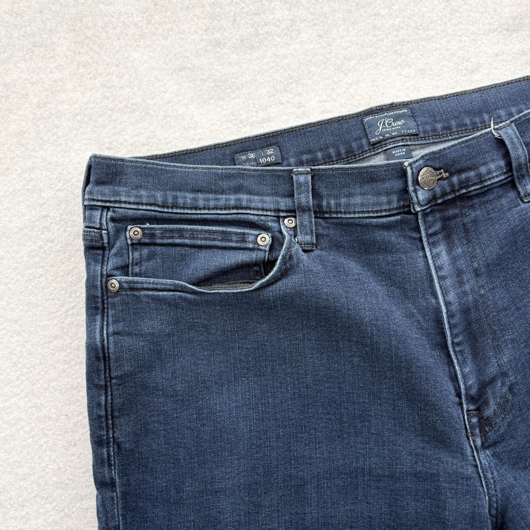 J.Crew J.Crew 1040 Stretch Jeans Mens 36x32 Blue Dark Wash Athletic Taper Denim Casual Size US 36 / EU 52 - 3 Thumbnail