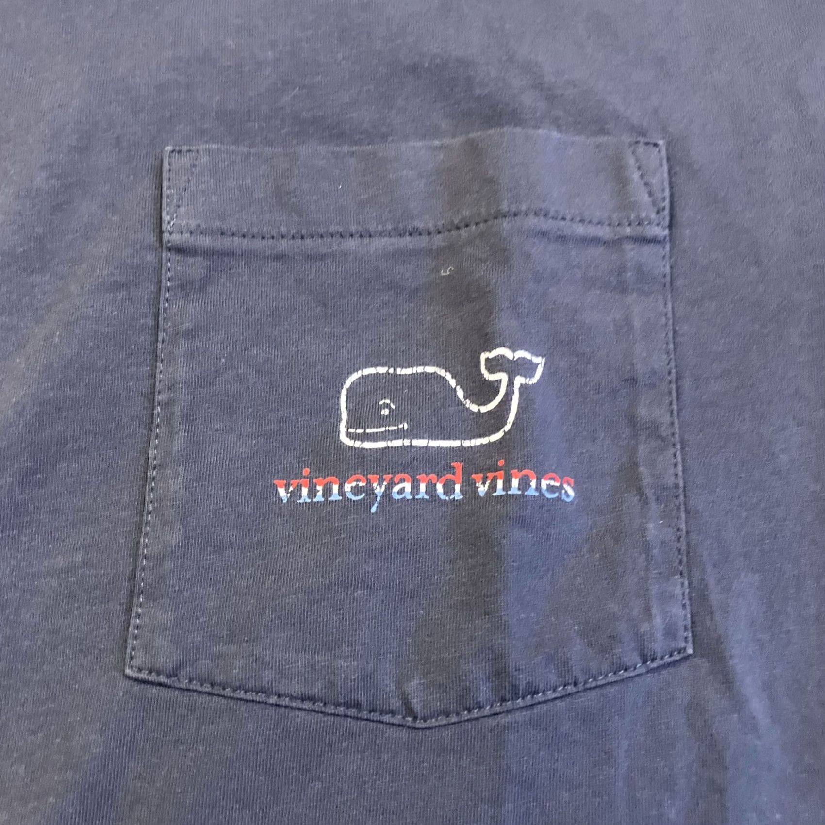 Vineyard Vines Vineyard Vines T-Shirt Crew Neck Pocket XL Long Sleeve Blue Whale Logo Red White & Blue Mens Size US XL / EU 56 / 4 - 3 Thumbnail