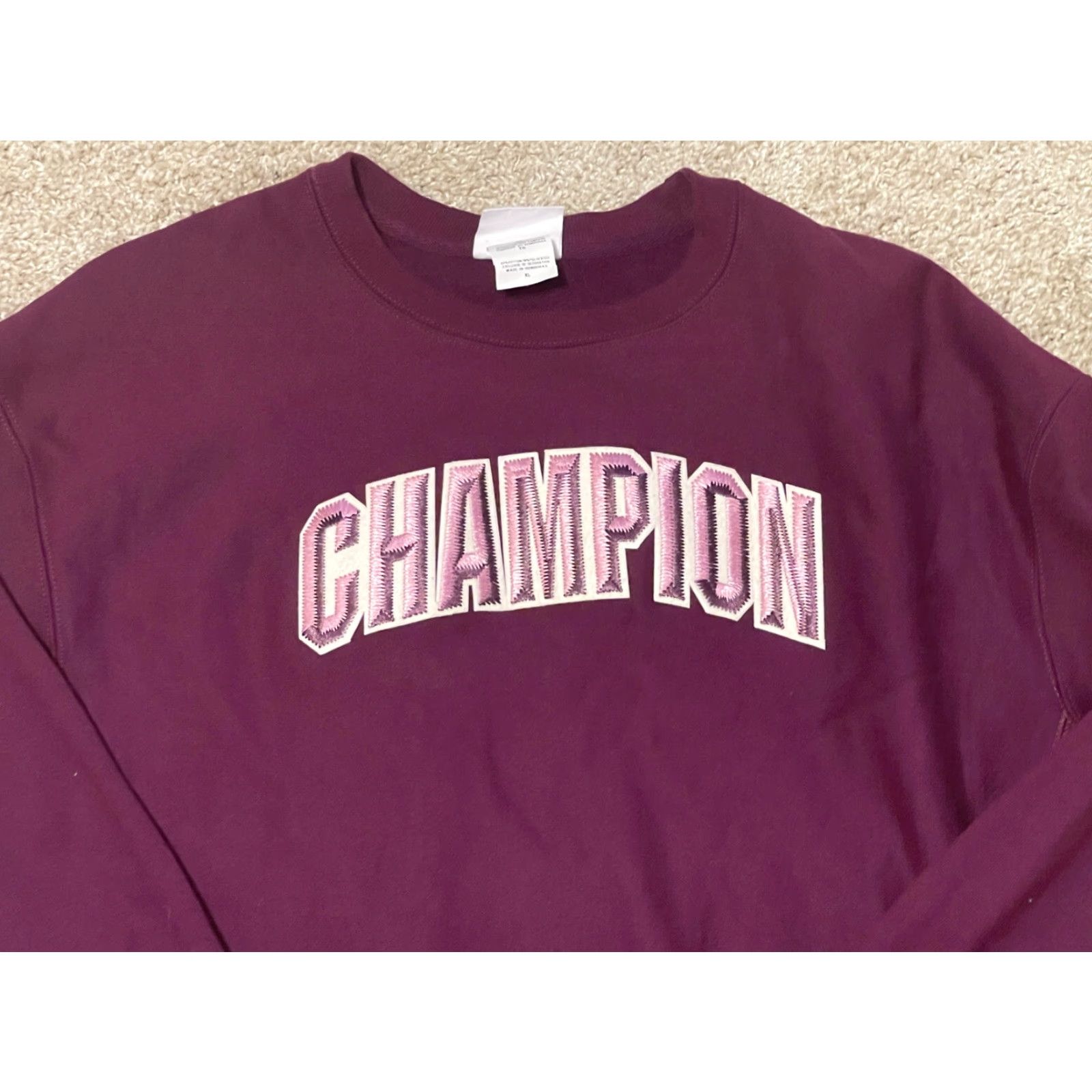 Champion Champion Sweatshirt Women's Purple Crew Neck Reverse Weave XL Size XL / US 12-14 / IT 48-50 - 2 Thumbnail