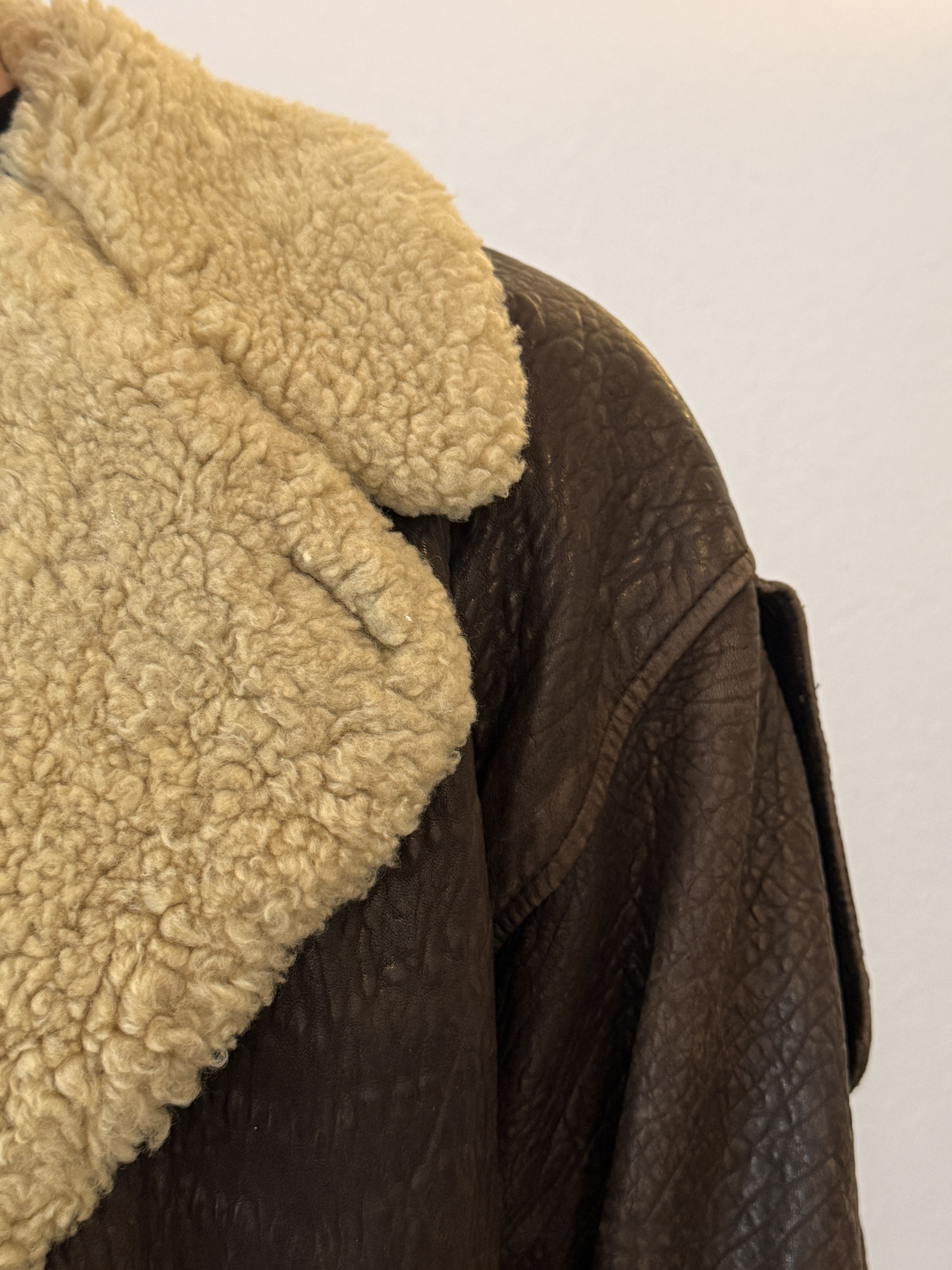 Yves Saint Laurent Vintage YSL Leather Shearling Aviator Bomber Jacket 70s/80s Size US M / EU 48-50 / 2 - 9 Thumbnail