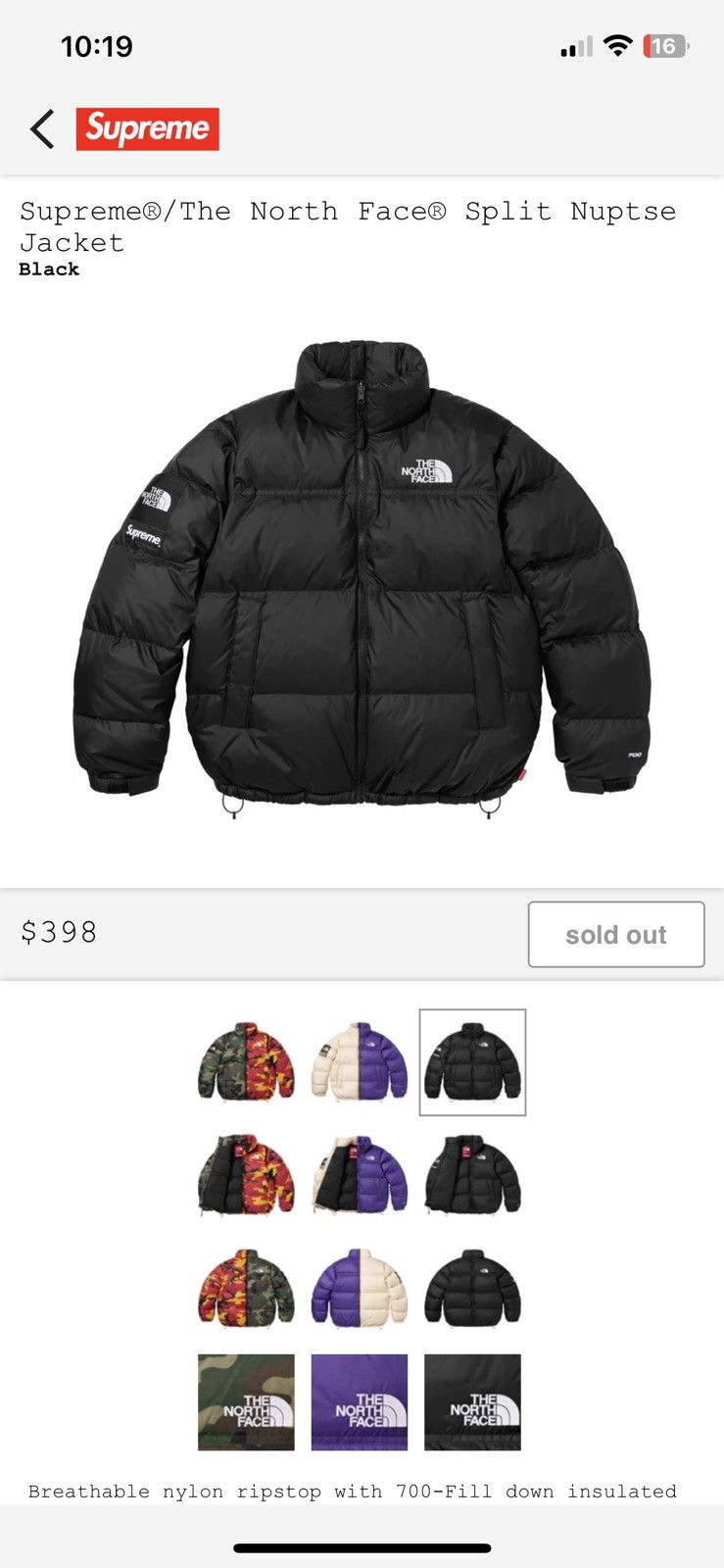 Supreme Supreme x The North Face Split Nuptse Jacket | Grailed