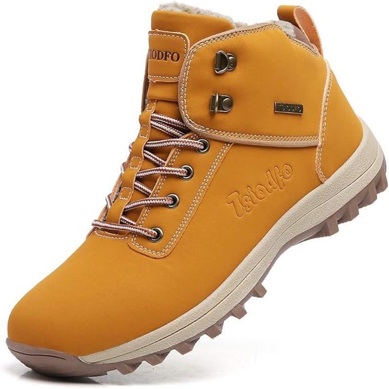 Other Tsiodfo Men's Size 12 Tan Yellow High Top Winter Boots Size US 12 / EU 45 - 1 Thumbnail