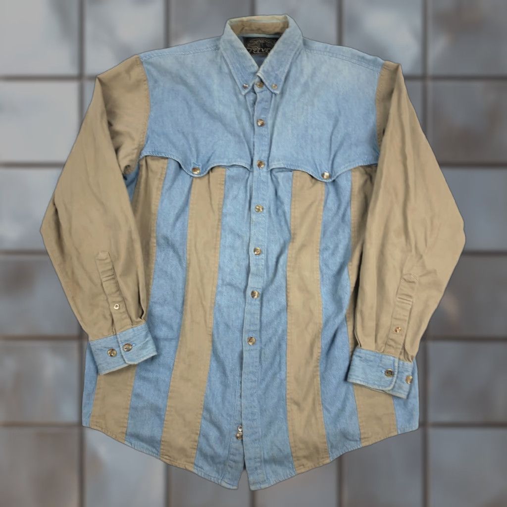 Vintage VINTAGE Spindle River Western Shirt Mens M Striped Denim Cowboy Size US M / EU 48-50 / 2 - 1 Thumbnail