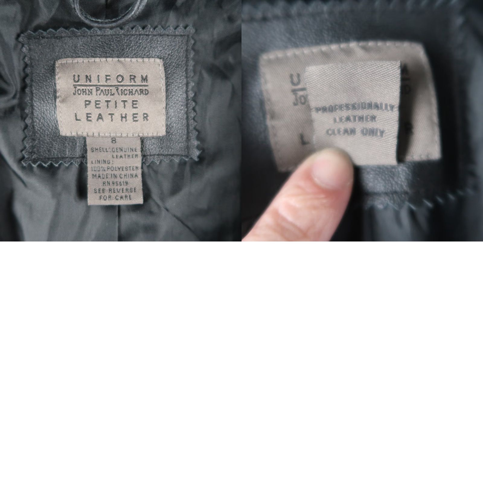 Vintage VINTAGE John Paul Richard Leather Jacket Womens Petite Sz 8 Full Zip Biker Black Size M / US 6-8 / IT 42-44 - 8 Thumbnail