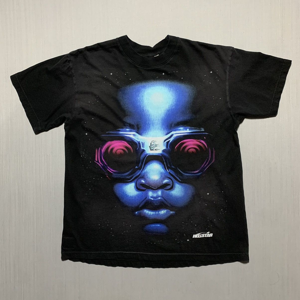 image of Hellstar Goggles Tee in Black, Men's (Size Large)