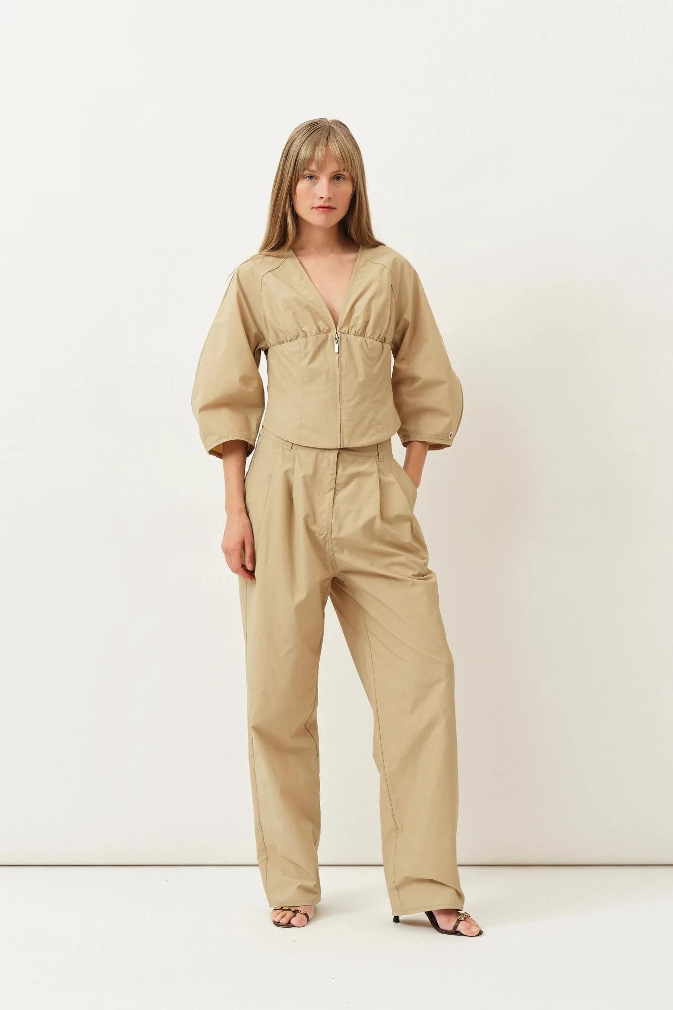 Saks Potts o1s22i1n0924 Lele Pant in Beige Size 27" / US 4 / IT 40 - 3 Thumbnail
