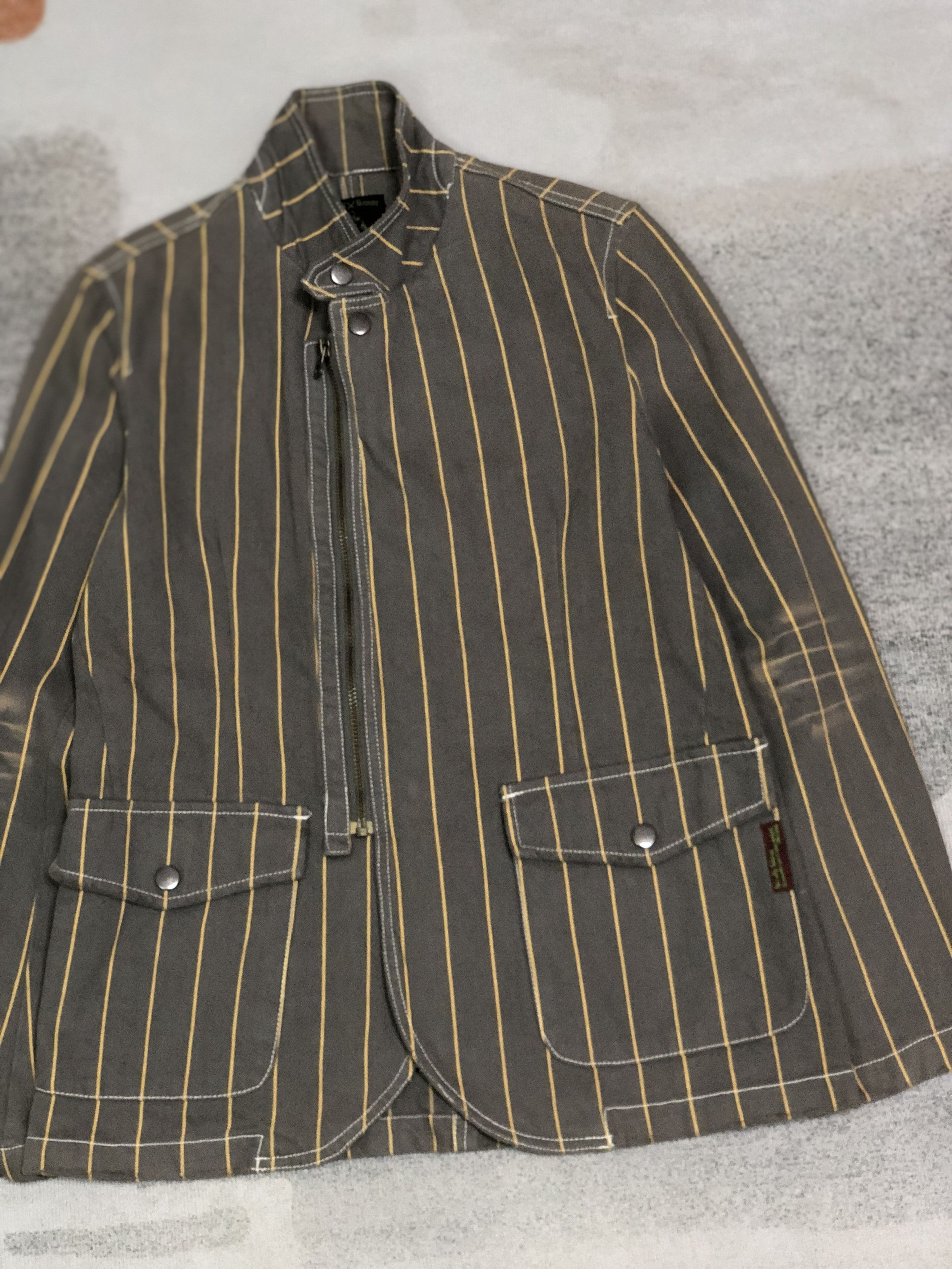 291295=Homme 291295=Homme Asymmetric striped jacket Size US M / EU 48-50 / 2 - 2 Thumbnail