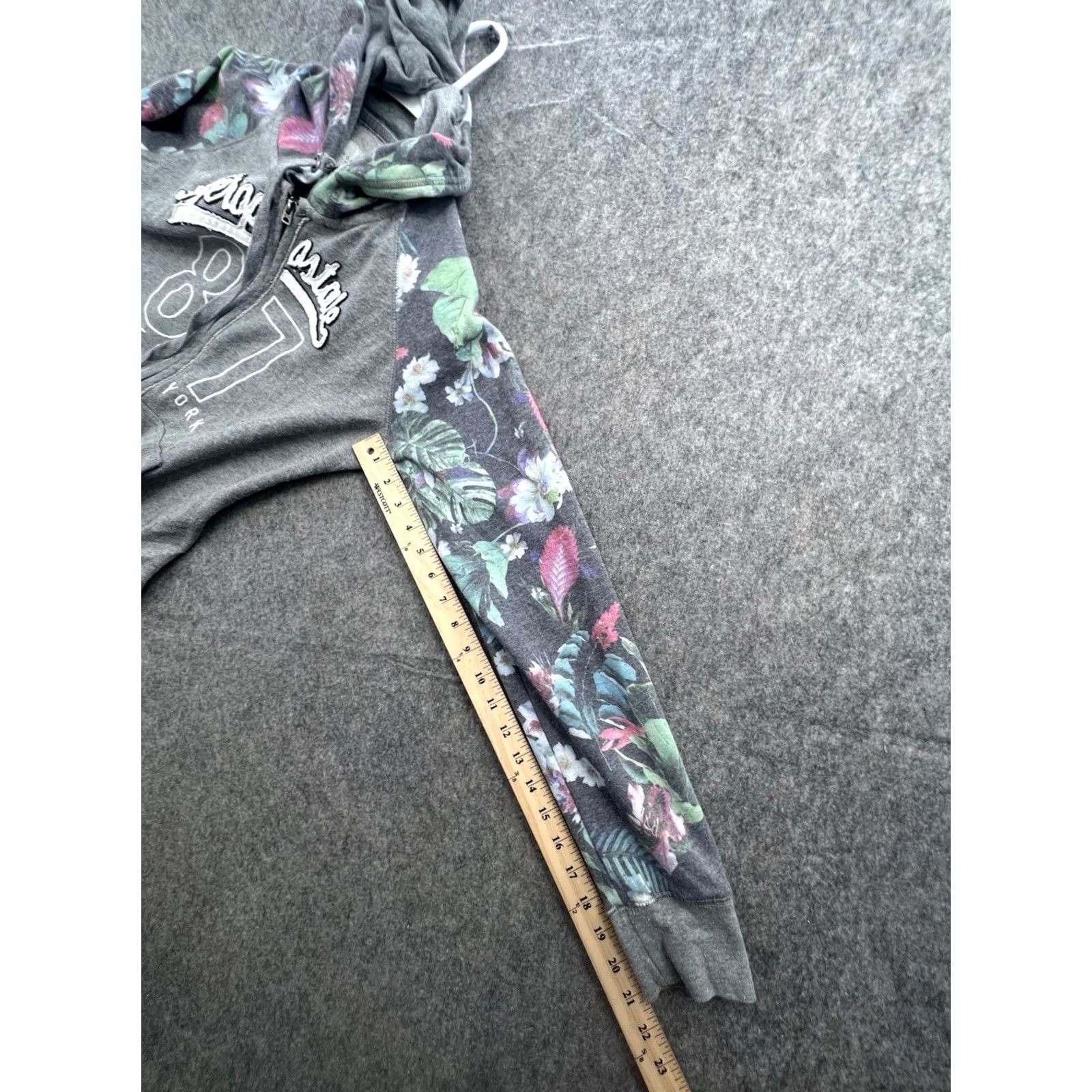 Vintage Aéropostale Hoodie Women Full Zip Gray Tropical Palm Leaf Embroidered Graphic Logo Sz M Jacket Size M / US 6-8 / IT 42-44 - 4 Thumbnail