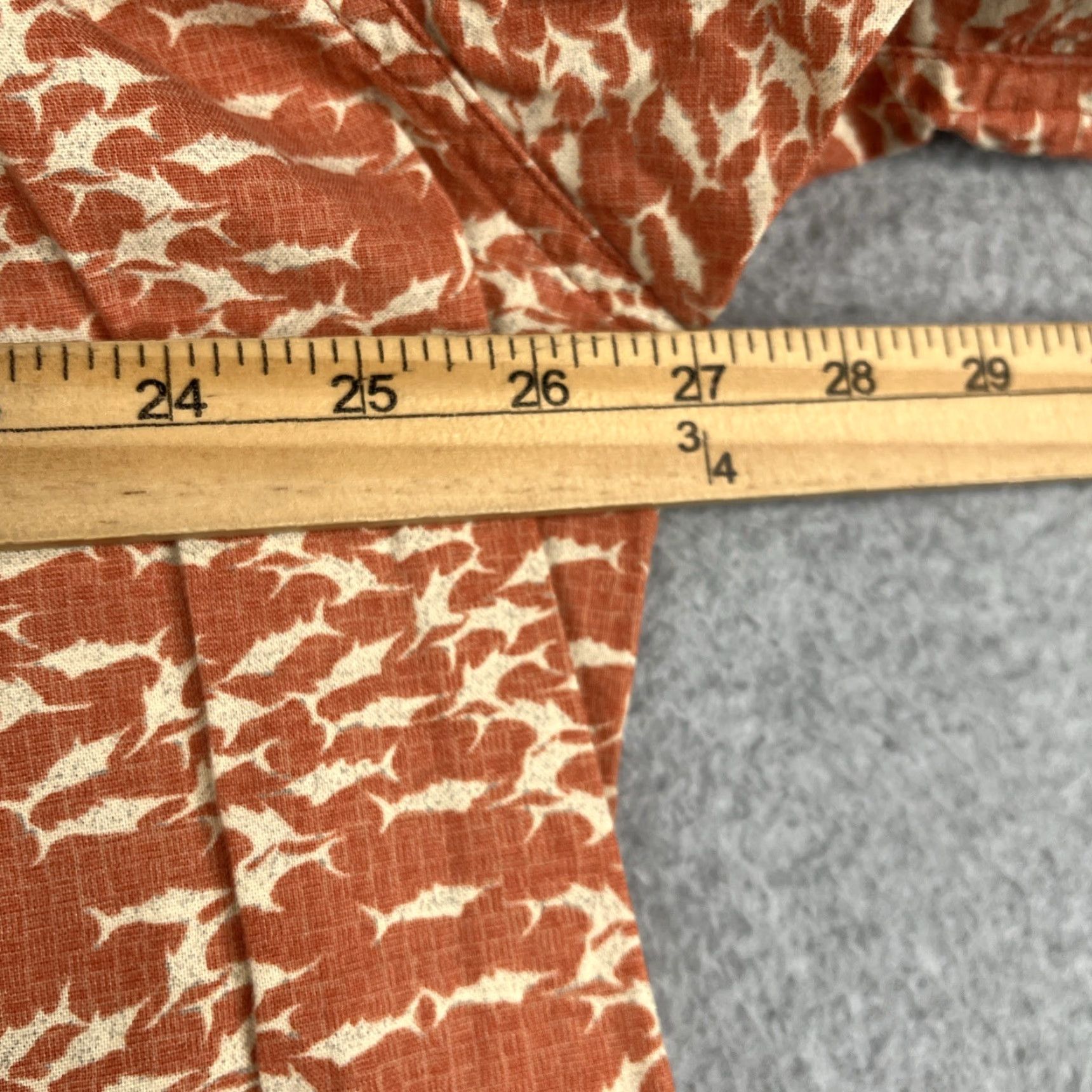 Vintage VINTAGE Woolrich Fish Print Shirt XL Orange Button-Up Short Sleeve Mens Size US XL / EU 56 / 4 - 6 Thumbnail