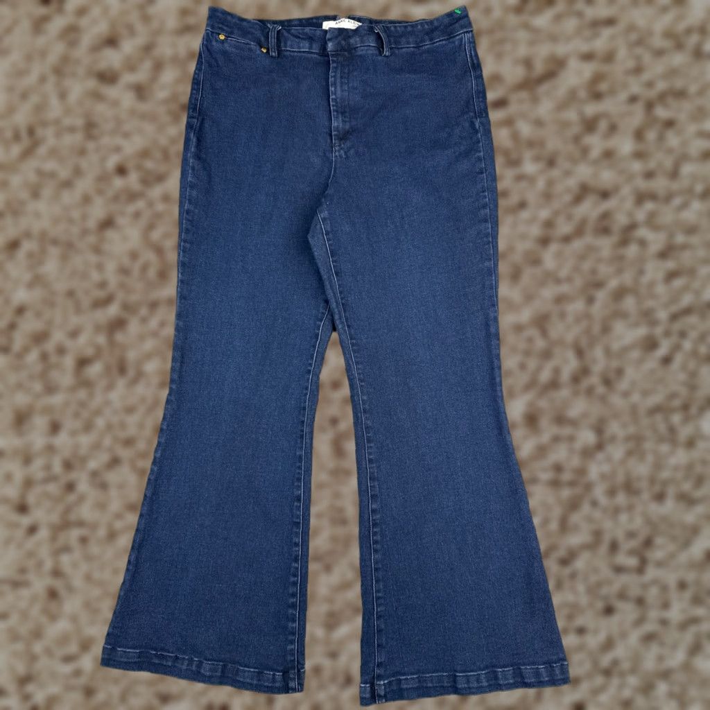 Anne Klein Anne Klein Jeans Womens 16 Blue Denim Flared Dark Wash Mid Rise Cotton 34x29 Size 38" / US 16 / IT 52 - 1 Thumbnail