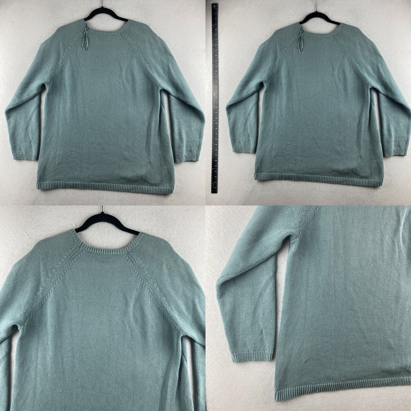 Vintage Rock & Republic Sweater Womens 2XL Blue Pullover Long Sleeve Lace Side Tie Size XXL / US 16-18 / IT 52-54 - 9 Thumbnail