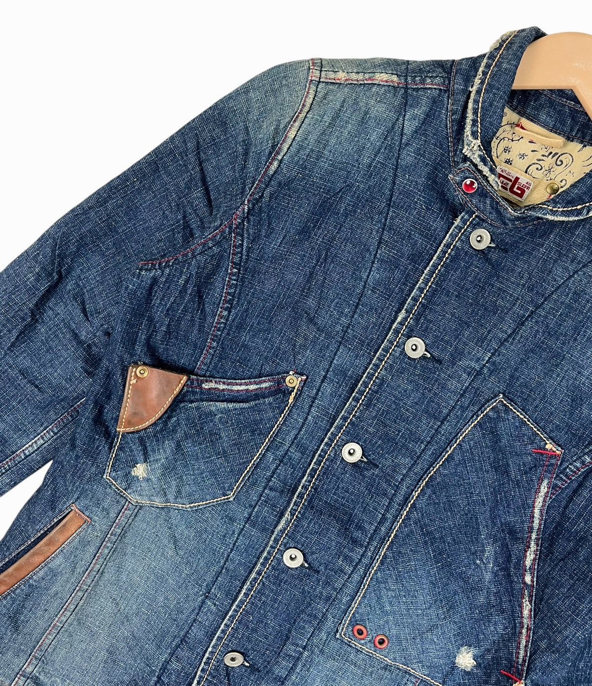 Japanese Brand Japanese Brand Cube Sugar Distressed Style Denim Jacket Size US S / EU 44-46 / 1 - 7 Thumbnail