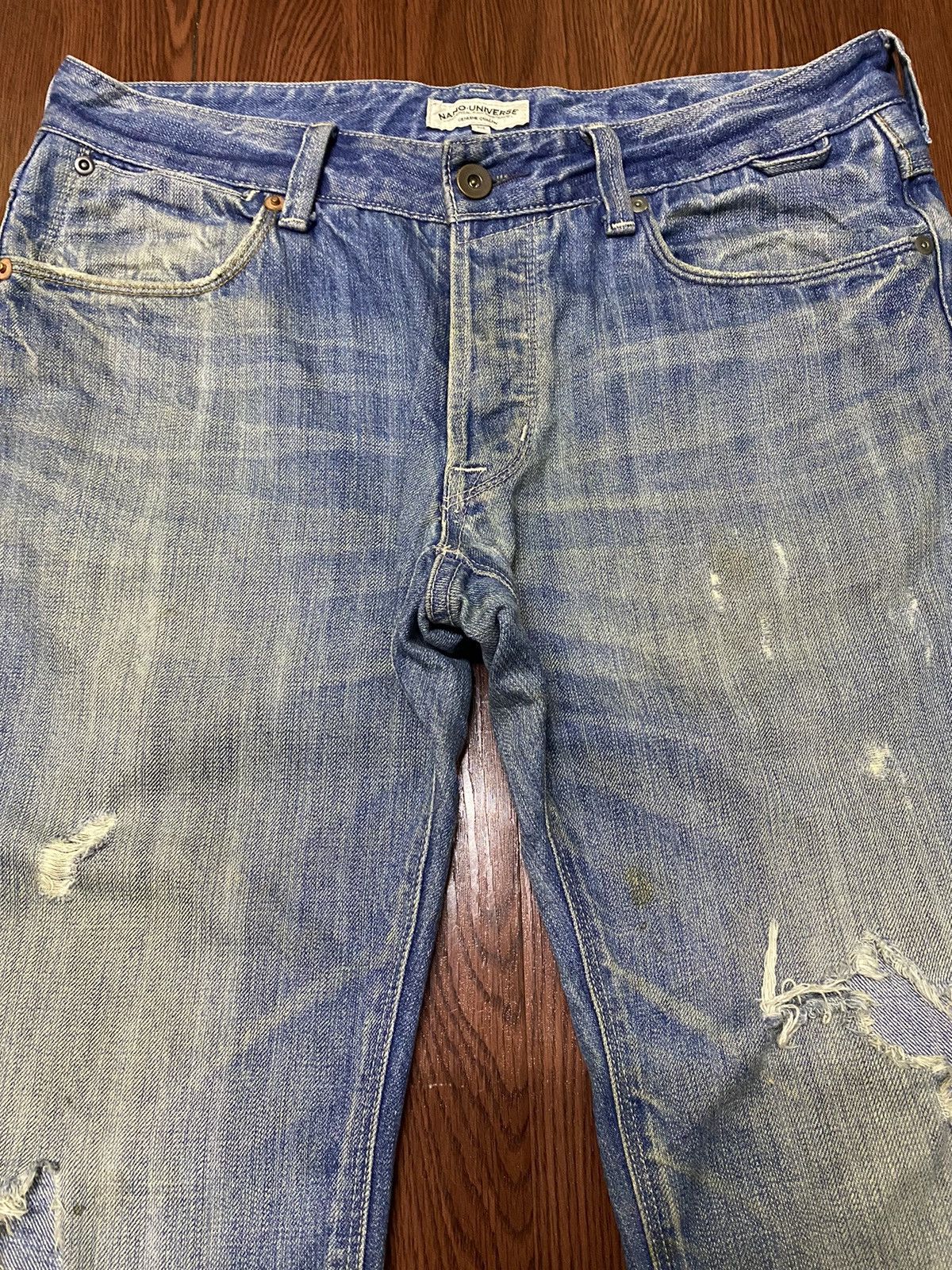 Japanese Brand Vintage Japan Nano Universe Dirty Mud Wash Distressed Jeans Size US 32 / EU 48 - 3 Thumbnail