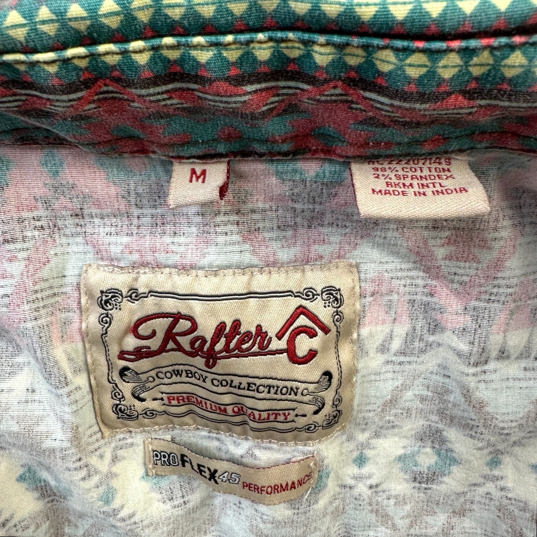 Vintage Rafter C Shirt Mens M Aztec Western Southwestern Cowboy Pearl Snap Shirt Size US M / EU 48-50 / 2 - 7 Thumbnail