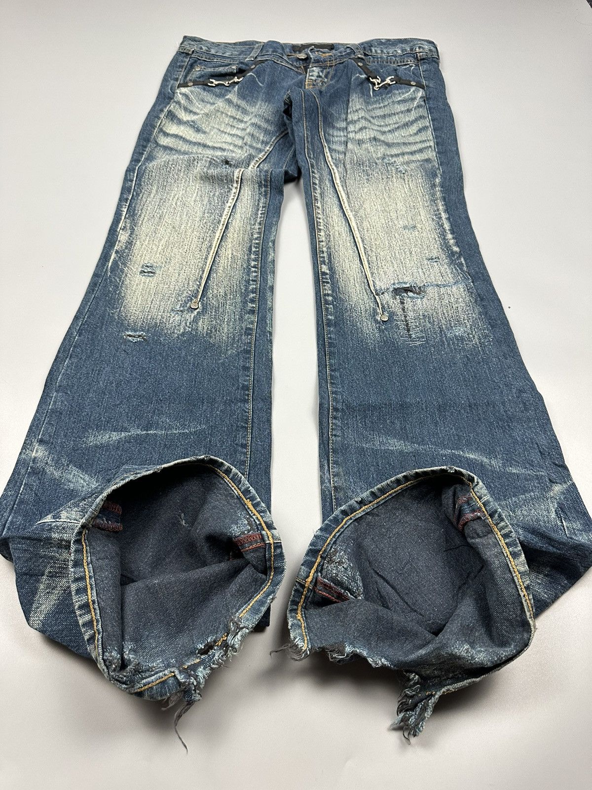 If Six Was Nine × Le Grande Bleu (L.G.B.) Vintage Jack Rose Sanko Co. Ltd Whiskered Flared Denim Size US 32 / EU 48 - 5 Thumbnail