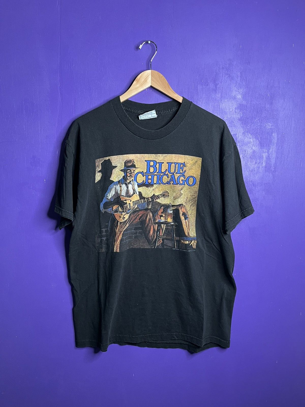 Vintage Vintage 1994 Blue Chicago Jazz faded t-shirt Size US L / EU 52-54 / 3 - 1 Thumbnail