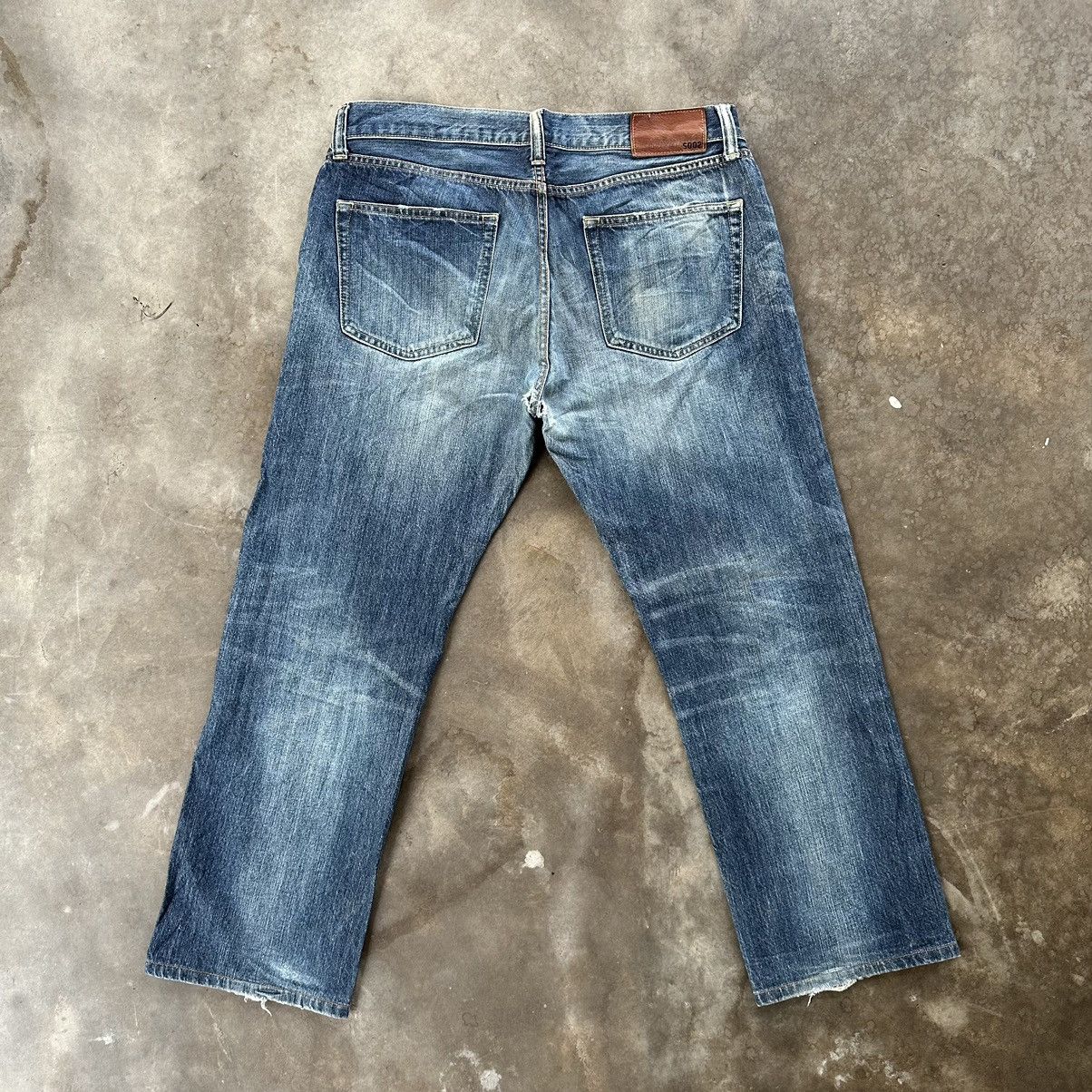 Japanese Brand Vintage Japanese Distressed Faded Denin Jean Pant W35 Size US 35 - 10 Thumbnail