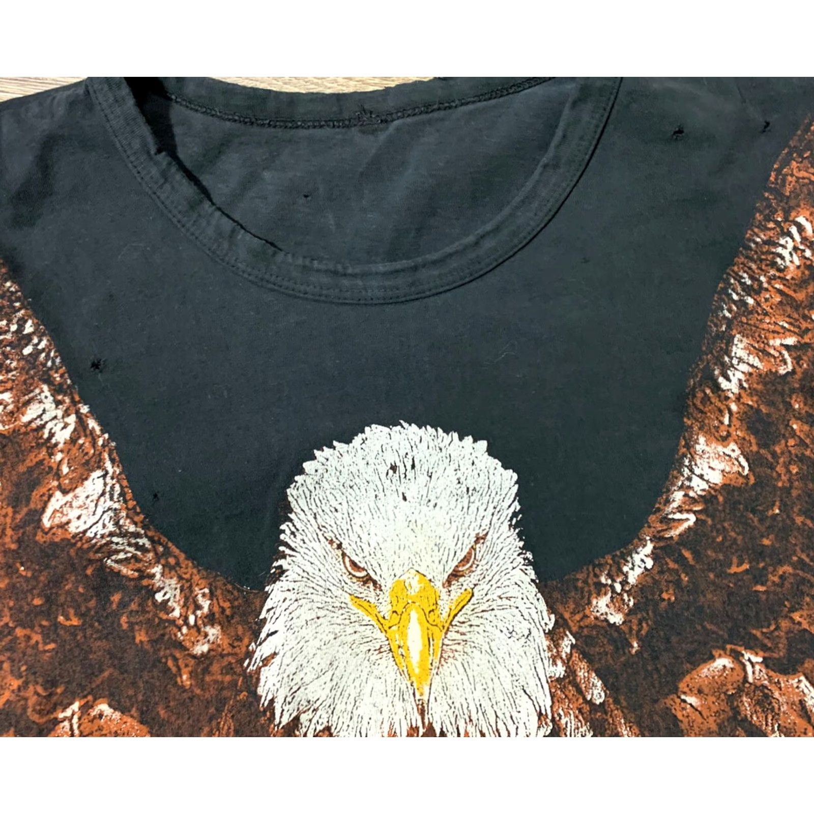 Vintage VTG Graphic Eagle Big Logo Mens Medium Distressed T Shirt USA Size US M / EU 48-50 / 2 - 2 Thumbnail