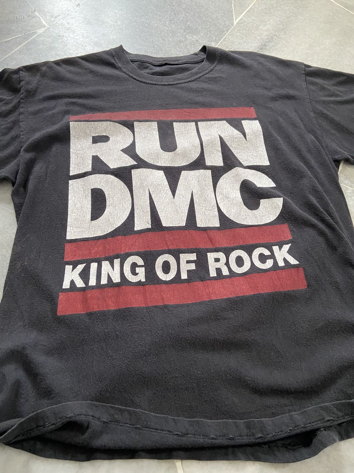 RUN DMC × Rap Tees × Vintage Vintage RUN DMC King Of Rock T-Shirt Size US L / EU 52-54 / 3 - 6 Thumbnail