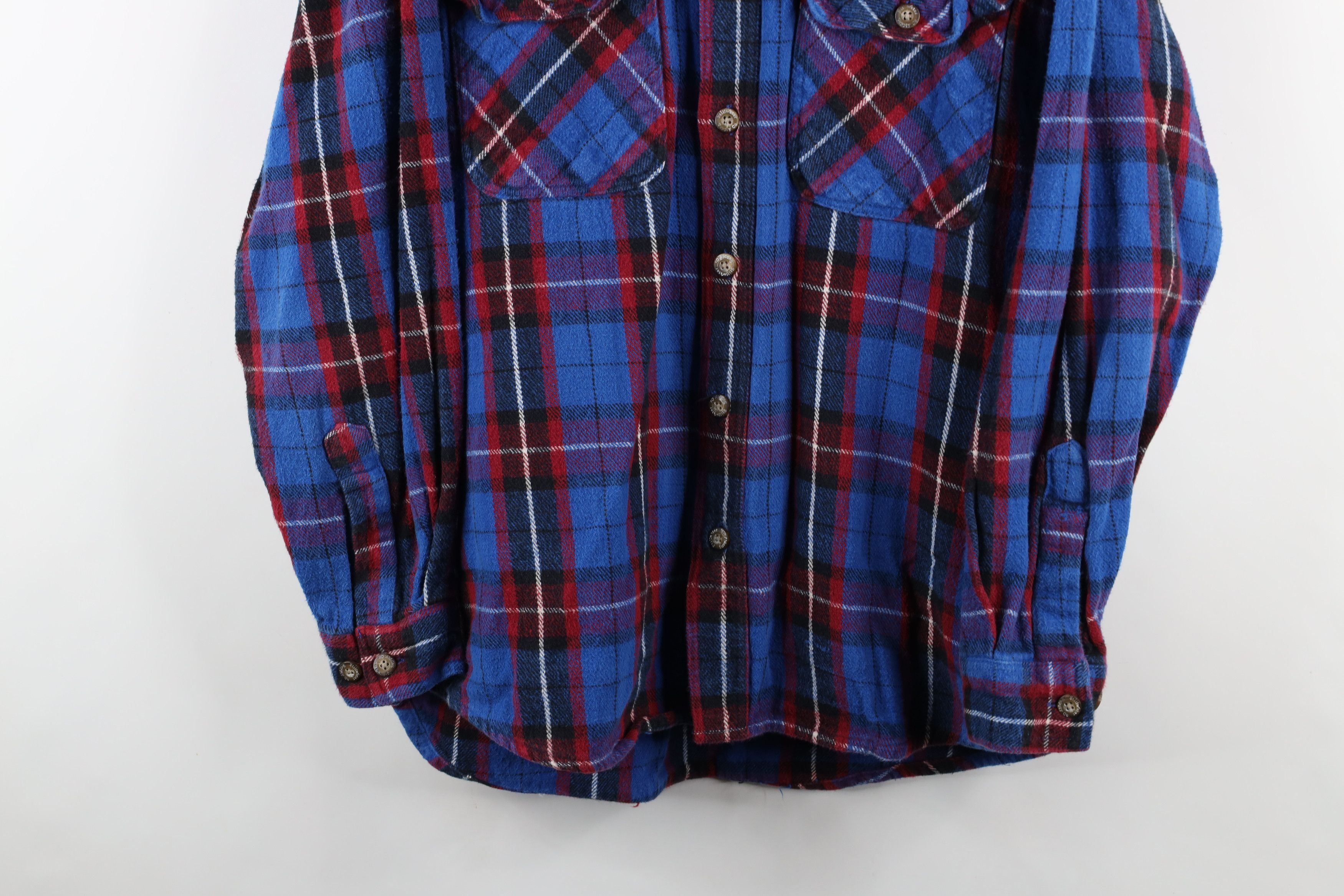 Vintage Vintage 90s Streetwear Heavyweight Flannel Button Shirt Size US L / EU 52-54 / 3 - 3 Thumbnail