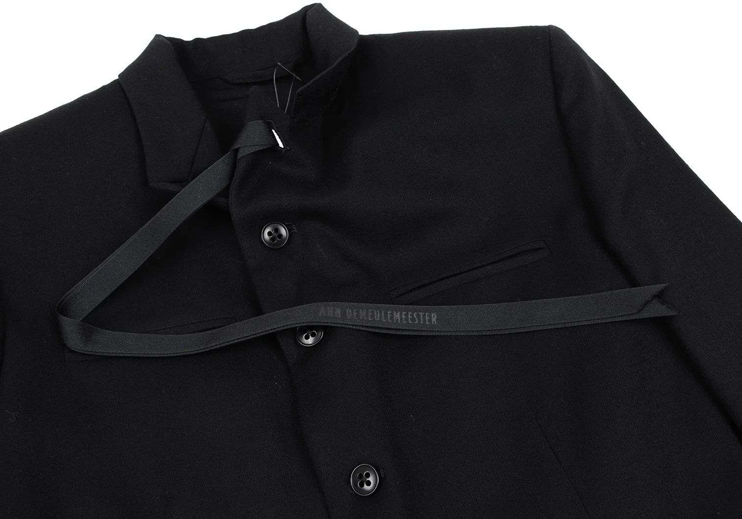 Ann Demeulemeester Wool Strap Design Jacket in Black, Size XXS Size US XXS / EU 40 - 6 Thumbnail