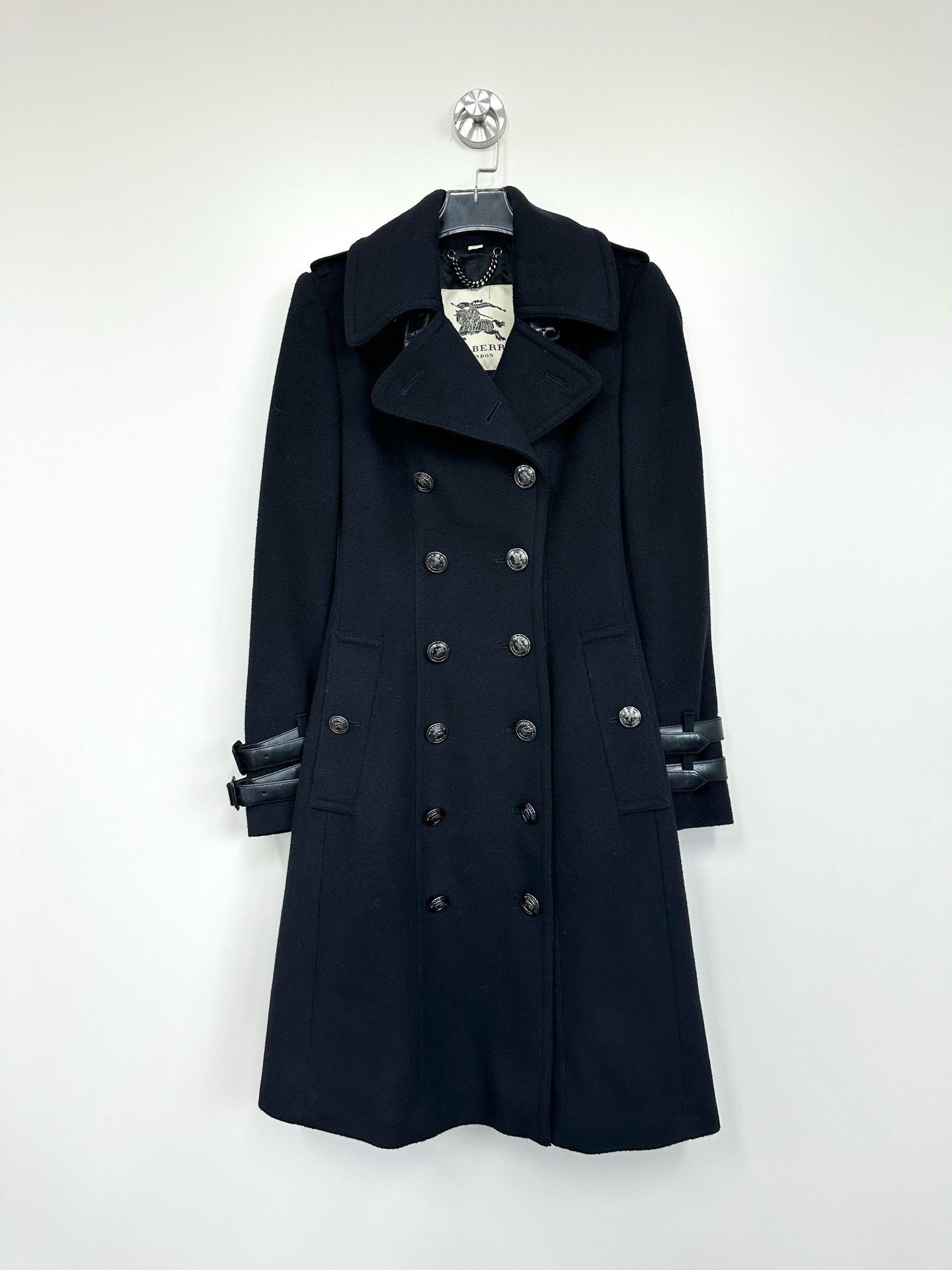 Burberry Burberry Classic Black Wool Coat Size XXS / US 00 / IT 34 - 1 Thumbnail