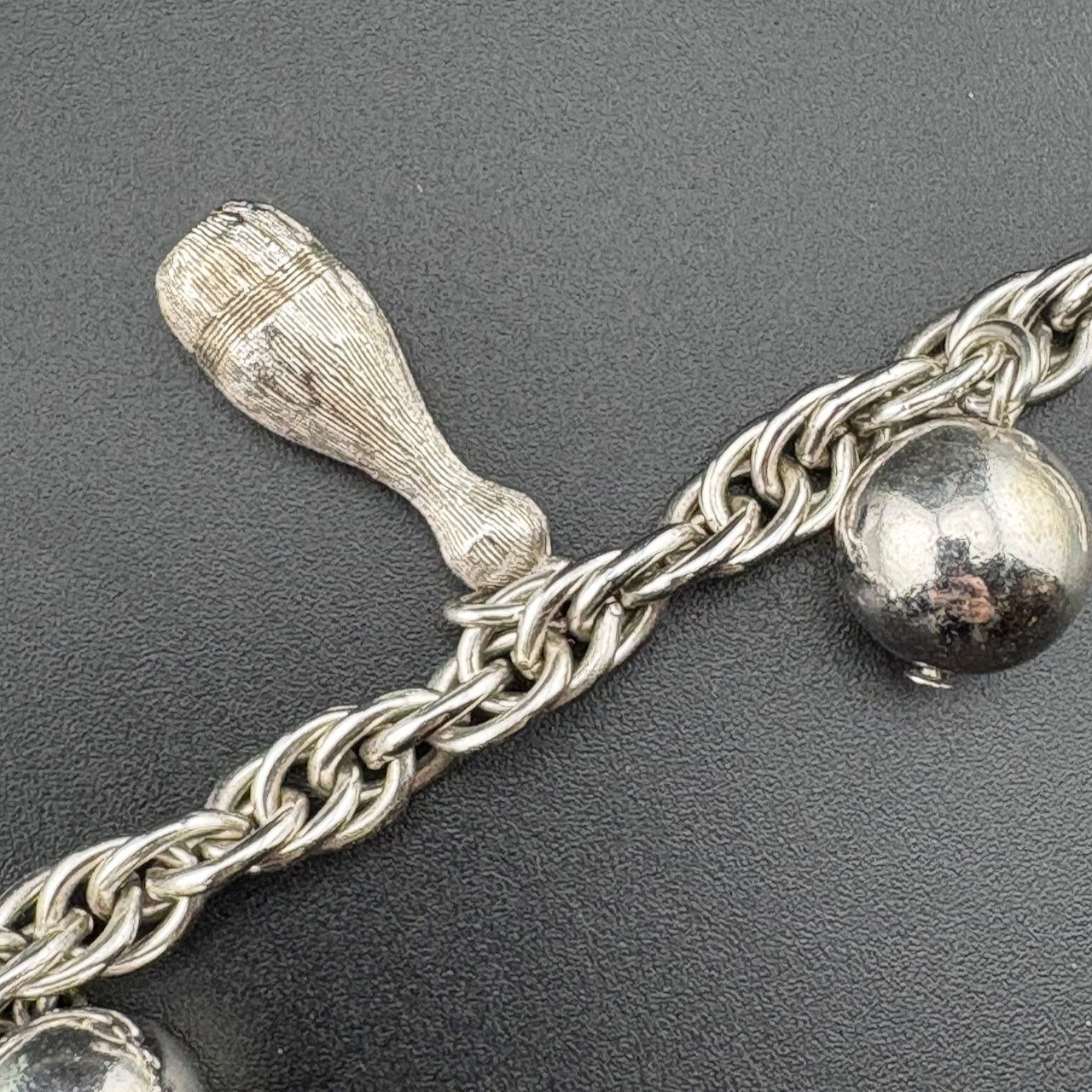 Other Signed Coro Silver Tone Bowling Ball Pins Charm Bracelet 7" Size ONE SIZE - 5 Thumbnail