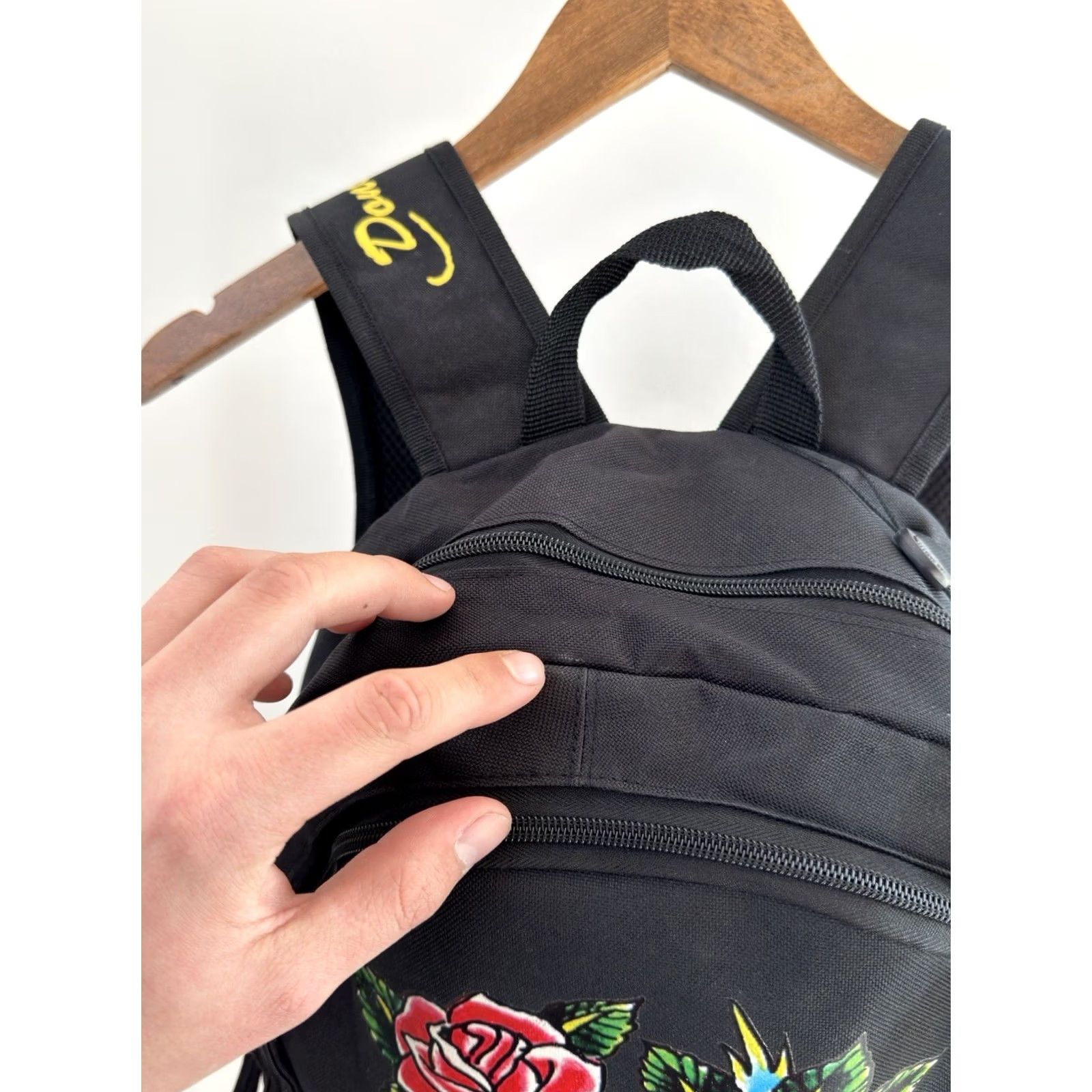 Ed Hardy VINTAGE Ed Hardy Backpack Y2K Big Logo Black Mens Medium Backpack 90s Retro Streetwear Skull Tattoo Designer Japan Style Avamt Garde Size ONE SIZE - 7 Thumbnail