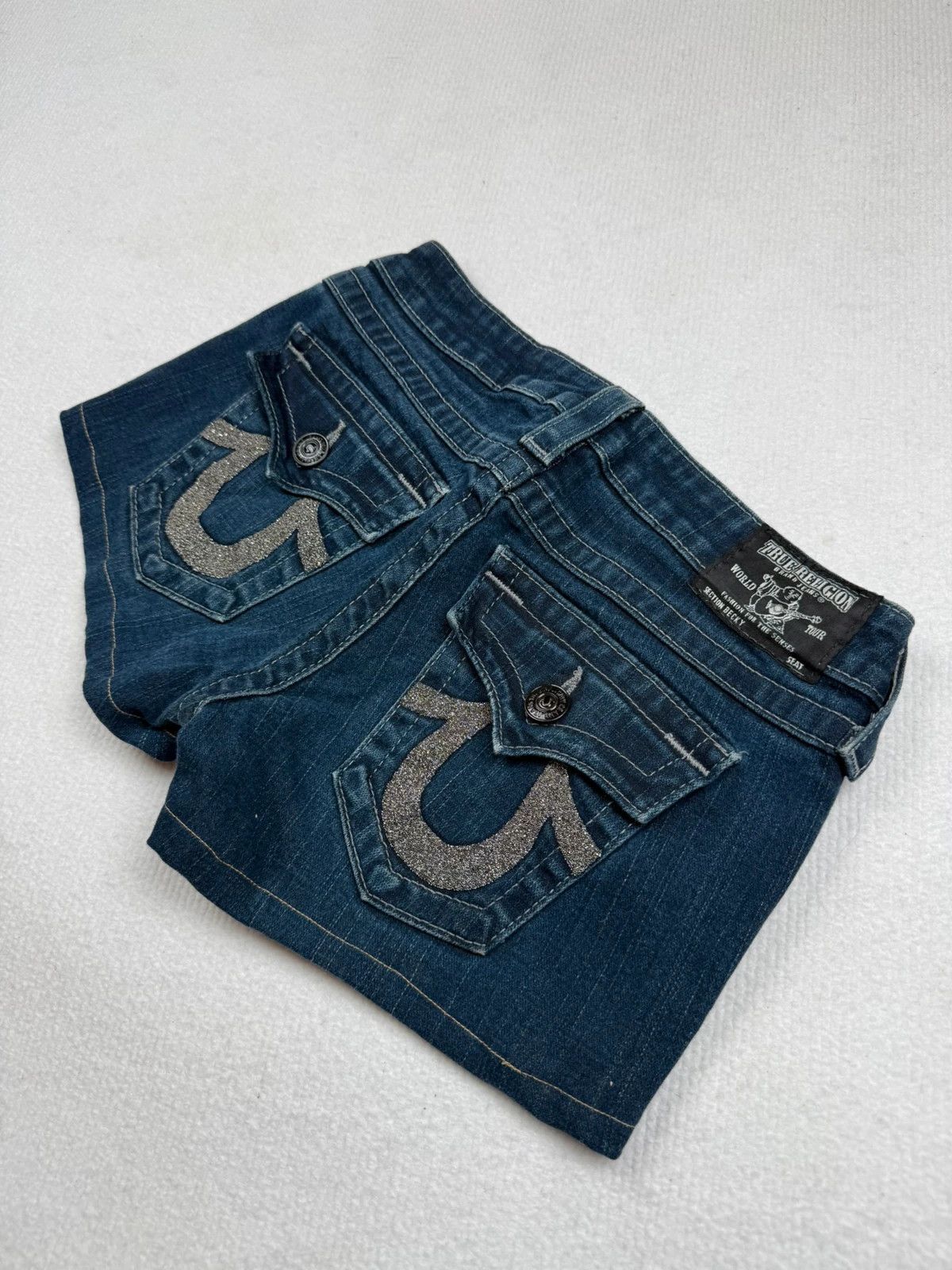 True Religion True Religion Low Waist Hot Pants Micro Shorts 2000s Y2 Size 27" / US 4 / IT 40 - 1 Thumbnail