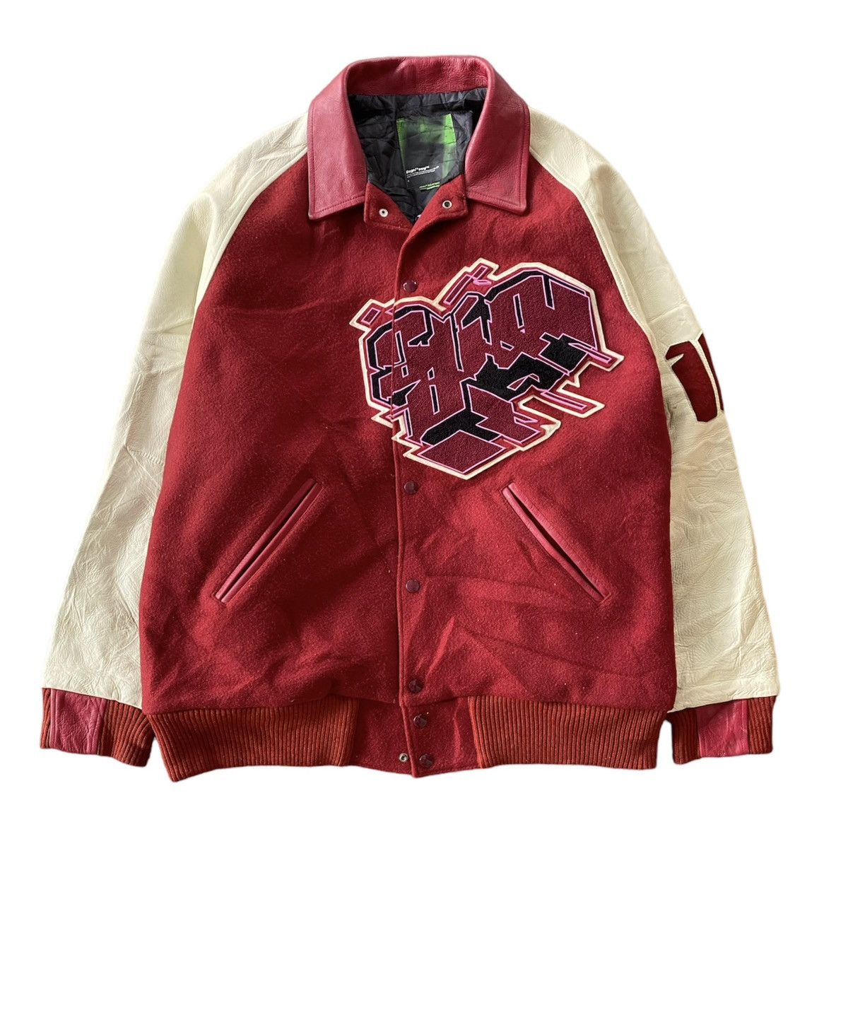 image of Phenomenon x Swagger Aw98 Swagger Iconic Cav Empt Design Leather Varsity in Red, Men's (Size XL)