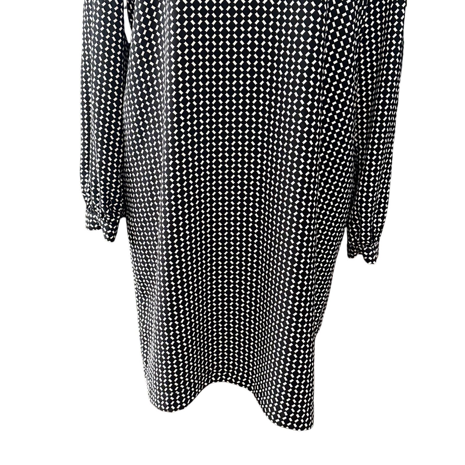 Other Lila Rose Dress Geometric V-Neck Long Sleeve Black White 6 Size M / US 6-8 / IT 42-44 - 3 Thumbnail