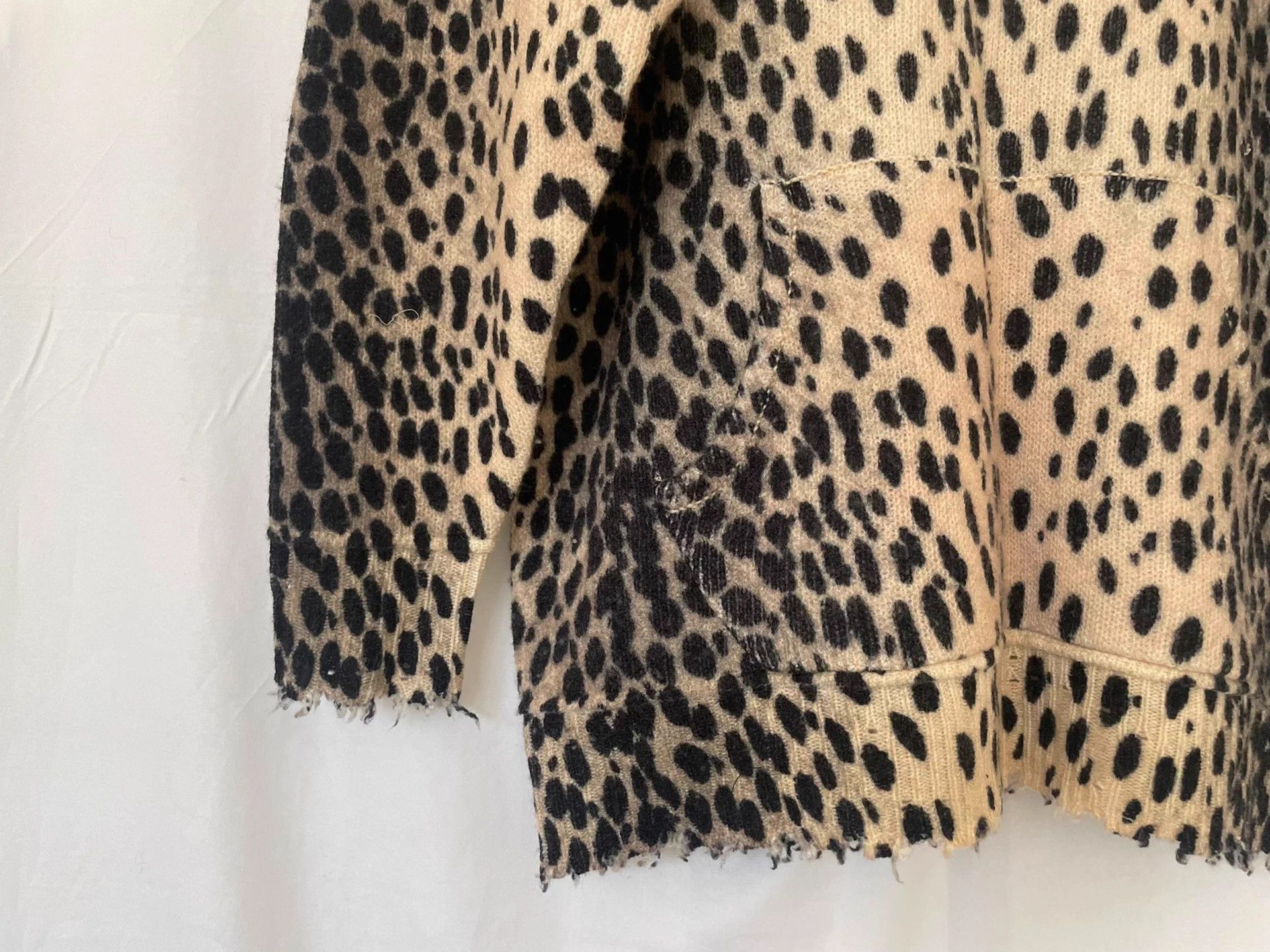 R13 R13 Cashmere Leopard Print Knit Hoodie Size XS / US 0-2 / IT 36-38 - 4 Thumbnail