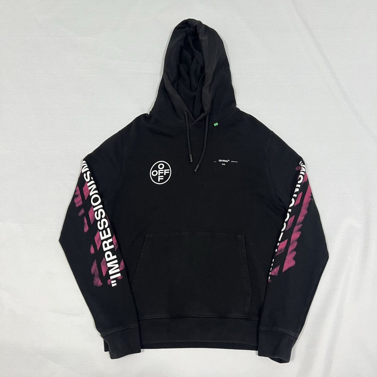 image of Off White Off-White Ss19 Diag Stencil Hoodie in Black, Men's (Size XL)