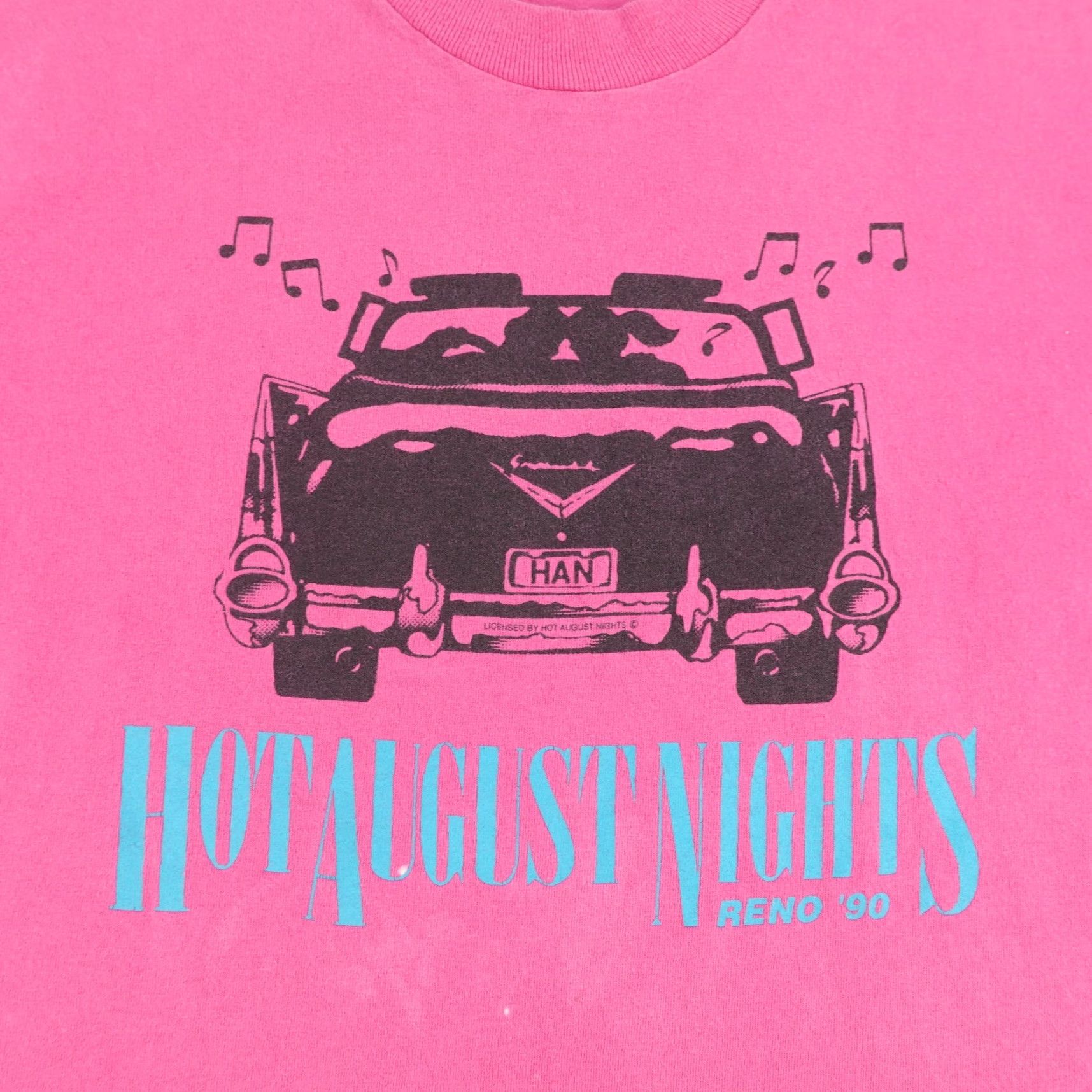 Fruit Of The Loom VINTAGE Hot August Nights Shirt Mens XL Pink 90s Car Graphic Print Fruit of the Loom T-Shirt Size US XL / EU 56 / 4 - 2 Thumbnail