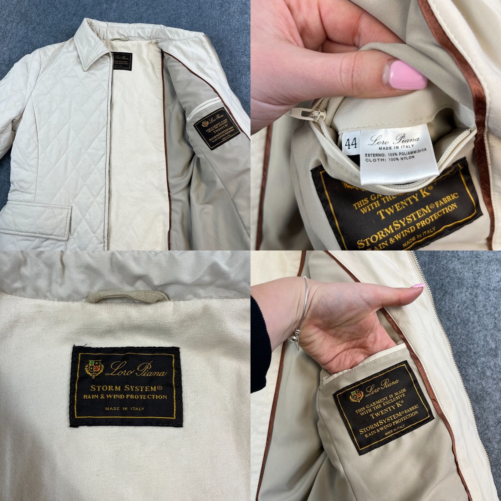 Loro Piana Loro Piana Womens Quilted Jacket Cream 44 UK 10 Italy Made Storm System Twenty K Jacket Womens Regular Cream Beige Pockets Size L / US 10 / IT 46 - 9 Thumbnail