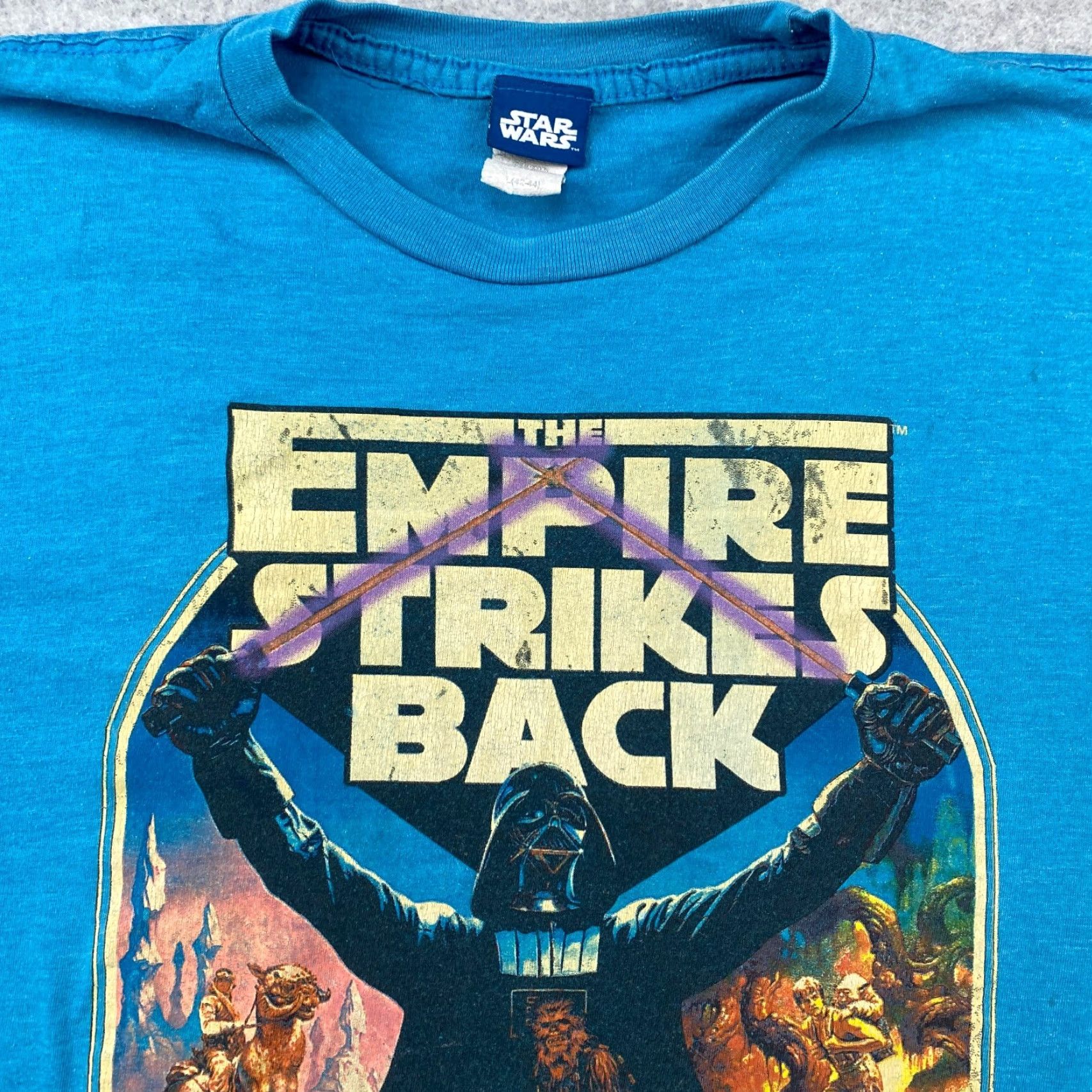 Star Wars VINTAGE Star Wars Shirt Mens L Blue Empire Strikes Back Graphic Print Logo 90s Theme Size US L / EU 52-54 / 3 - 3 Thumbnail