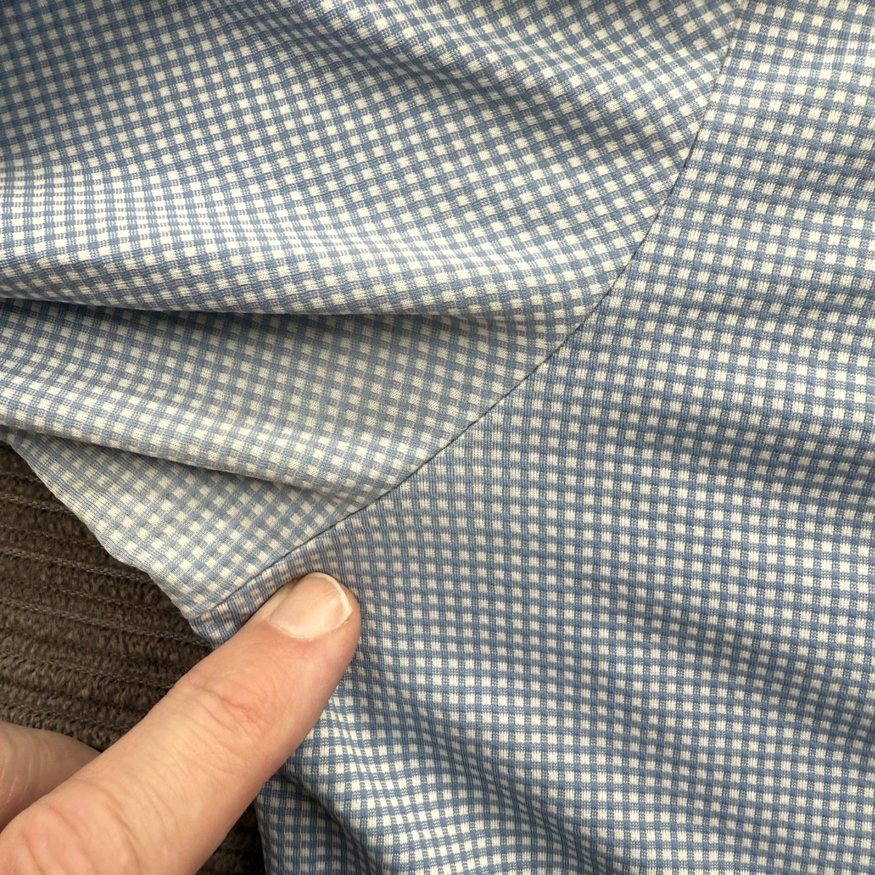 Mizzen+Main Mizzen+Main Shirt Men Medium Trim Fit Blue Check Polyester Spandex Performance Stretch, Long Sleeve, Button-Up, Collared, Casual Size US M / EU 48-50 / 2 - 4 Thumbnail
