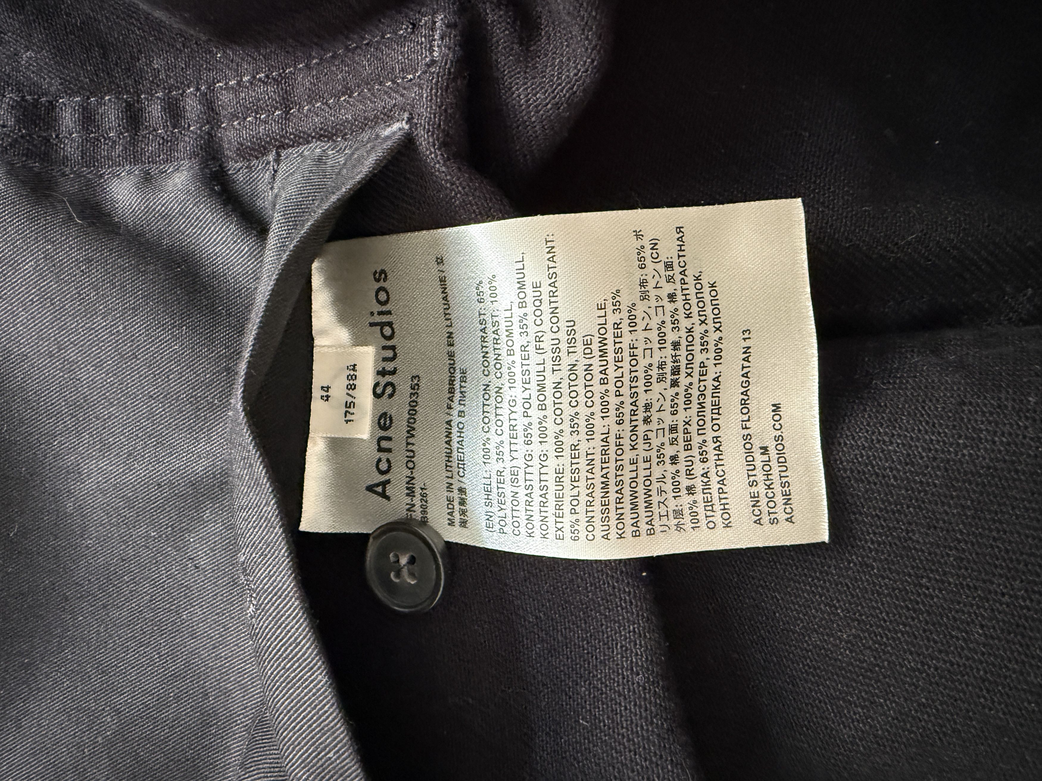 Acne Studios Acne Studios Men’s Twill Jacket Black 44 Size US S / EU 44-46 / 1 - 3 Thumbnail