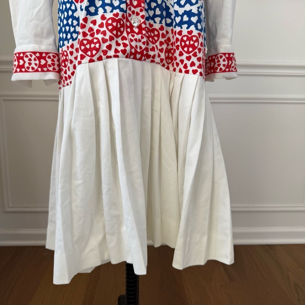 Vintage Vintage 70s Does 20s Miss Serbin Drop Waist Heart Novelty Pr Size L / US 10 / IT 46 - 4 Thumbnail