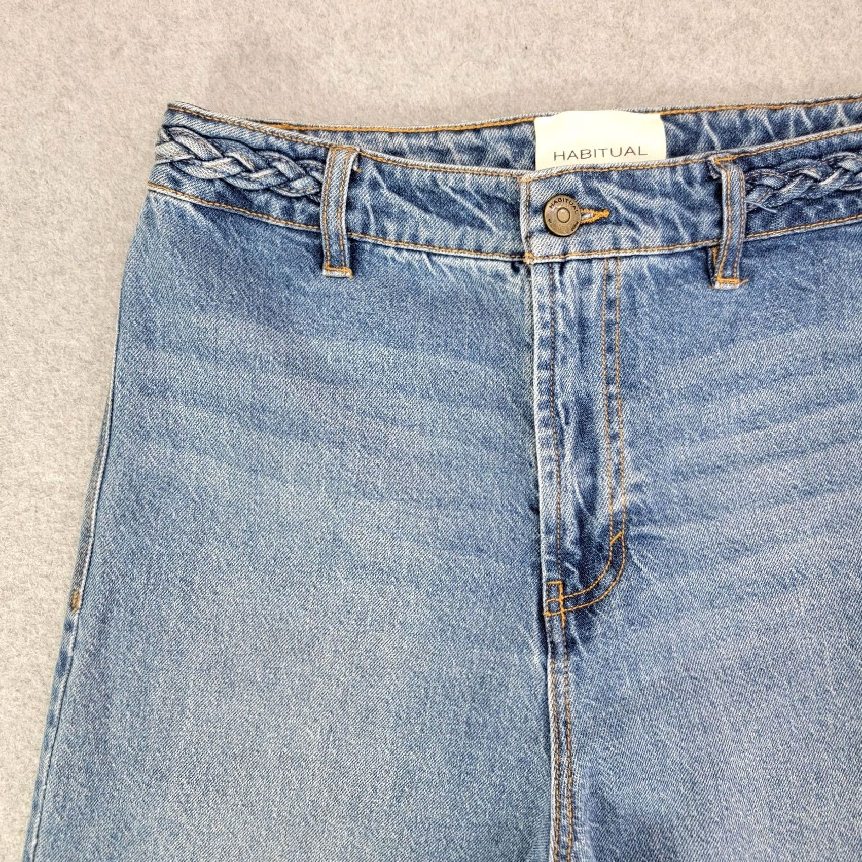 Vintage Habitual Jeans Womens 4/27 Light Wash High Rise Wide Leg Cropped Stretch Denim Size 27" / US 4 / IT 40 - 2 Thumbnail