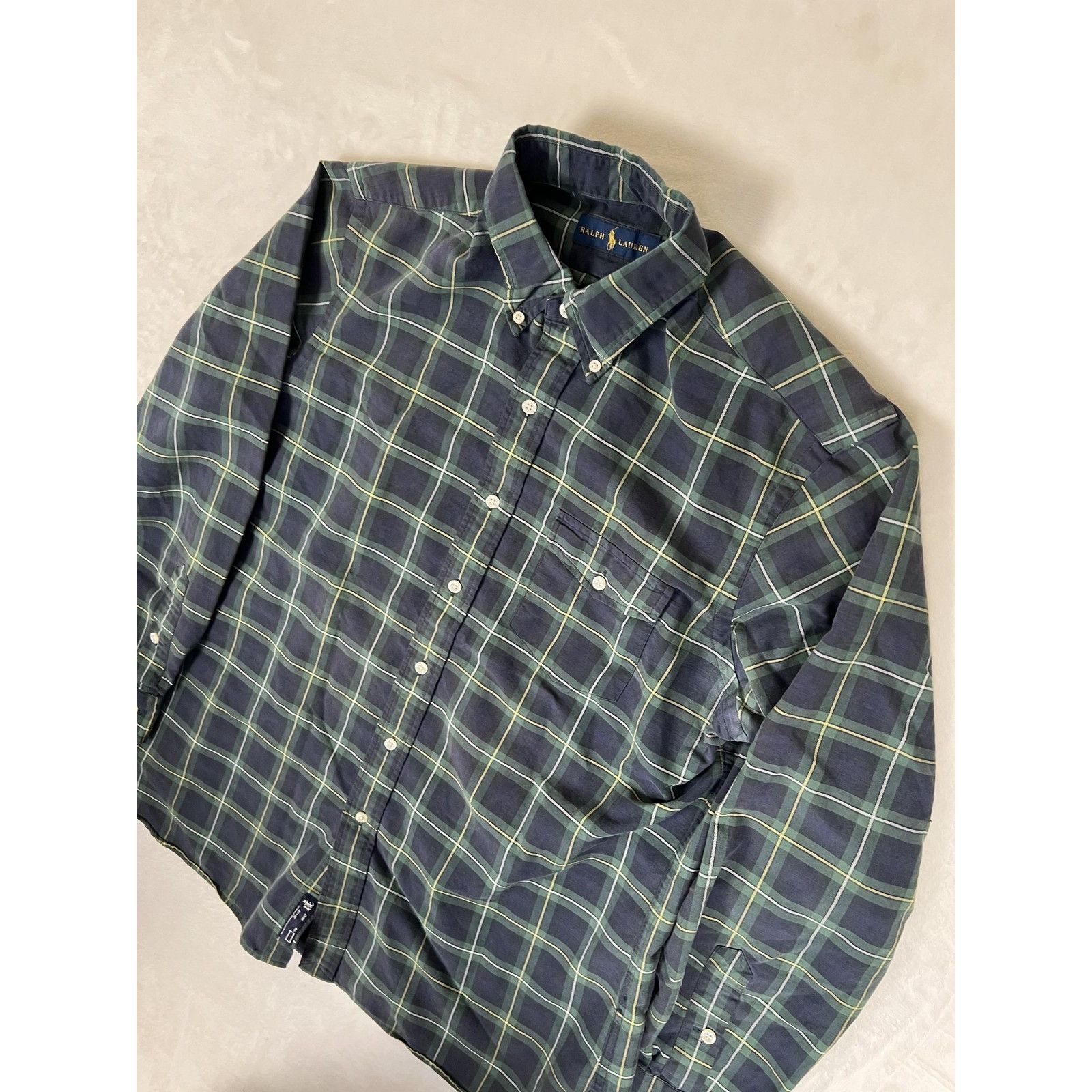 Ralph Lauren Ralph Lauren Shirt Mens Large Green Navy Tartan Plaid Button Size US L / EU 52-54 / 3 - 5 Thumbnail