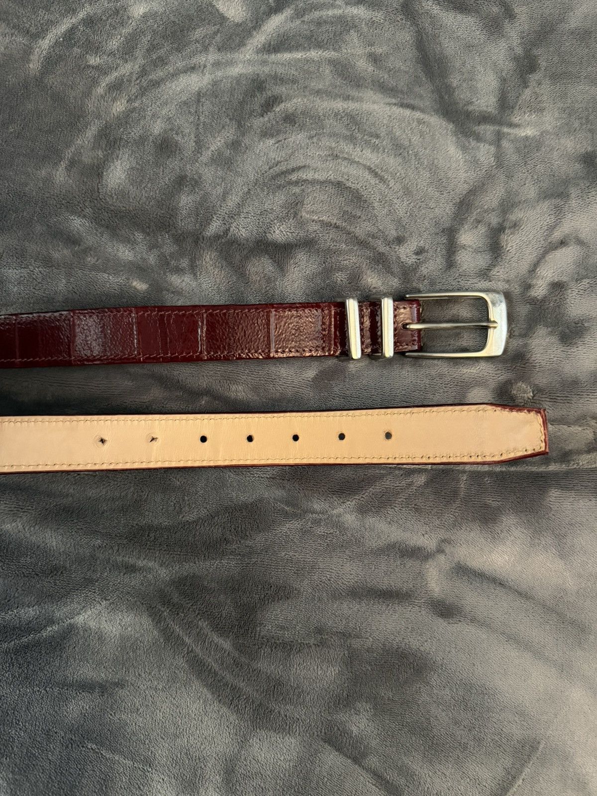 Libero Libero Cintura Burgundy Red Eel Belt Size 40 - 2 Thumbnail