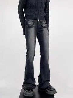 Japanese Brand VIBE Street wash skinny stretch micro-flared versatile jeans Size US 30 / EU 46 - 5 Thumbnail
