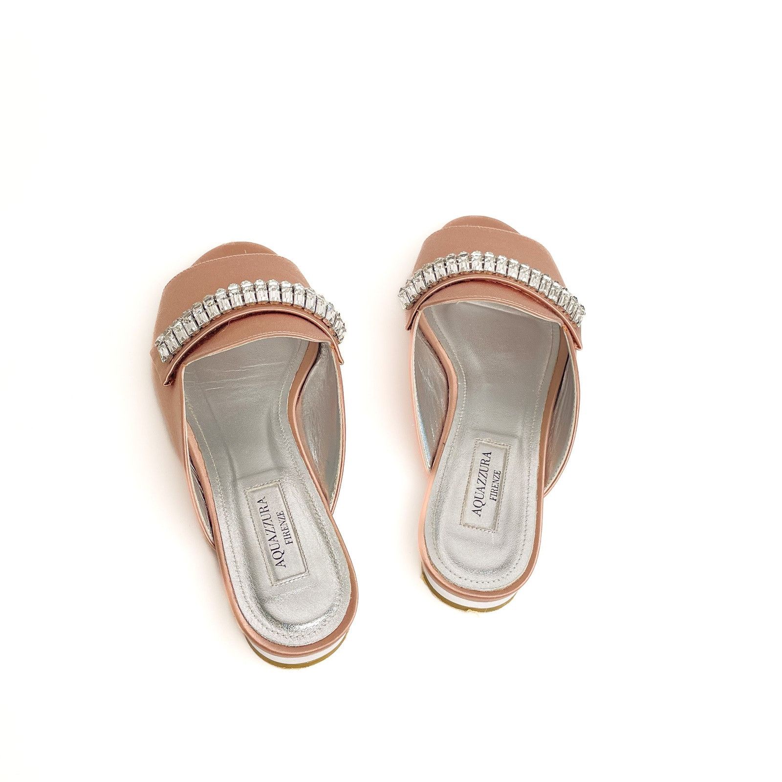 Aquazzura Pink Satin Slides Size US 6.5 / IT 36.5 - 3 Thumbnail