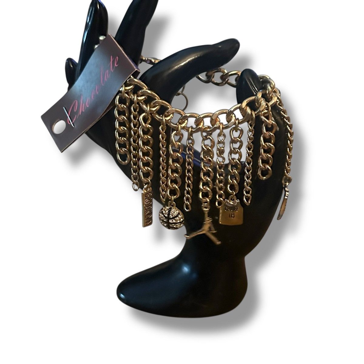 Chocolate Chocolate Brooklyn Nets gold tone charm bracelet Size ONE SIZE - 2 Thumbnail