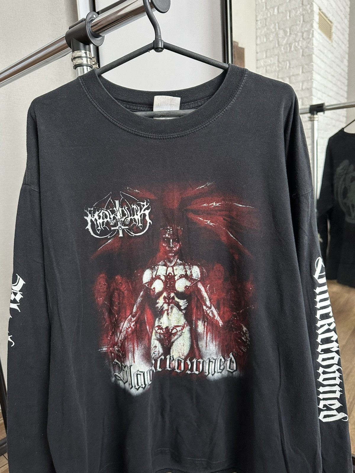 Band Tees 2002 Marduk Blackcrowned Long Sleeve T-Shirt Vintage Band Size US XL / EU 56 / 4 - 4 Thumbnail