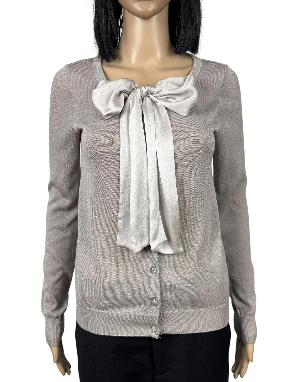 Moschino Moschino Bow Silk Cardigan Rayon size GB8 US6 Size S / US 4 / IT 40 - 2 Thumbnail