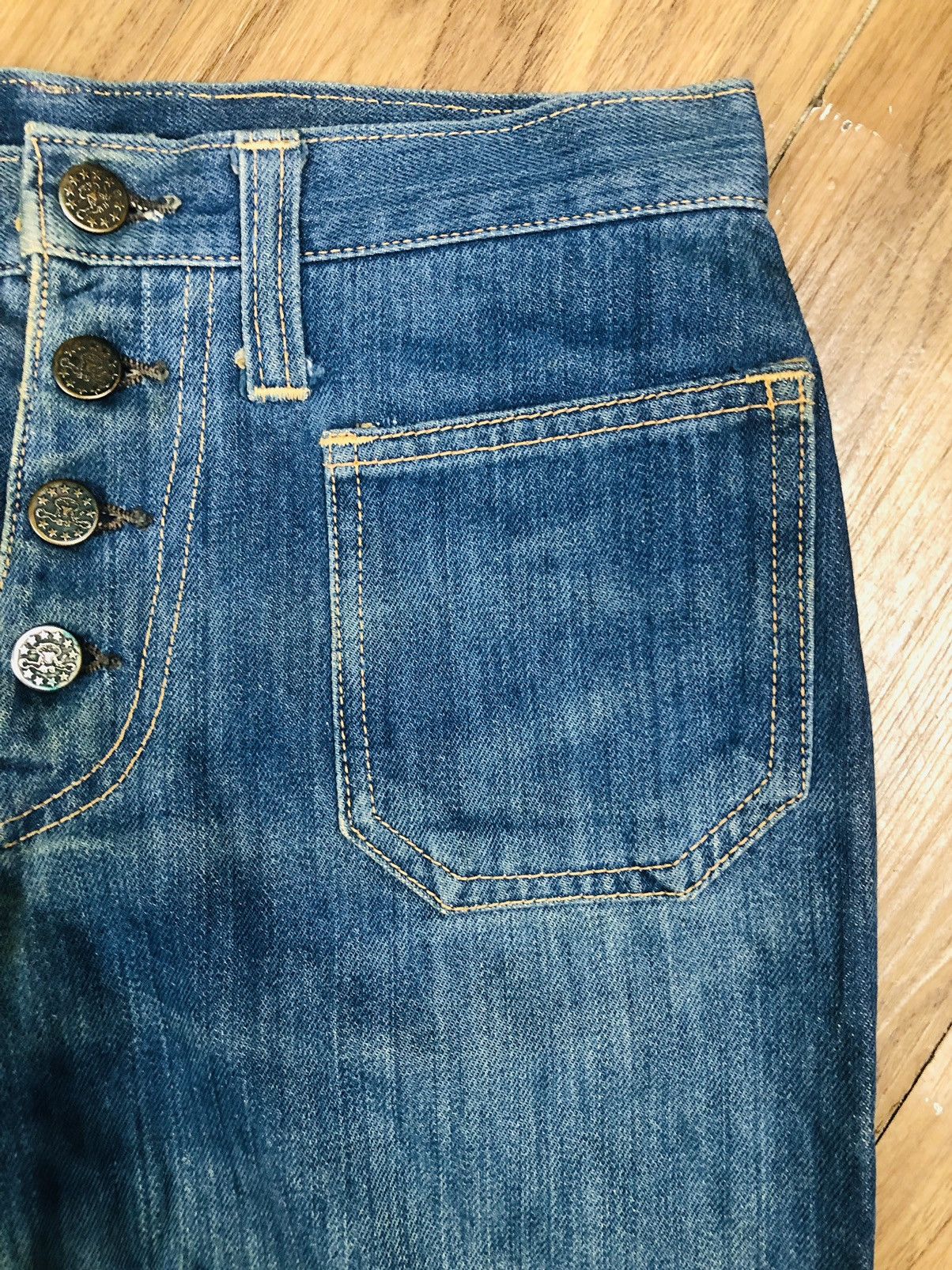 Beauty Beast Rare Vintage Heddon 70s Bell Bottom Flare Jeans (40) Size 32" / US 10 / IT 46 - 7 Thumbnail